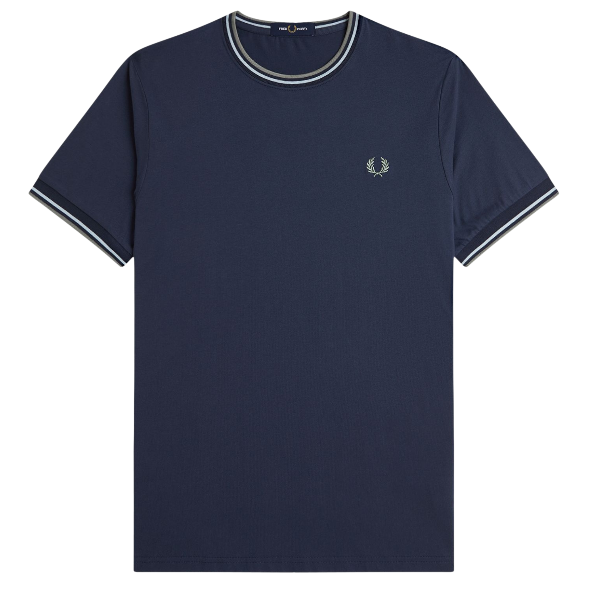 Mens Fred Perry Dark Airforce/Liquorice/Bayleaf Twin Tipped S/s T Shirt