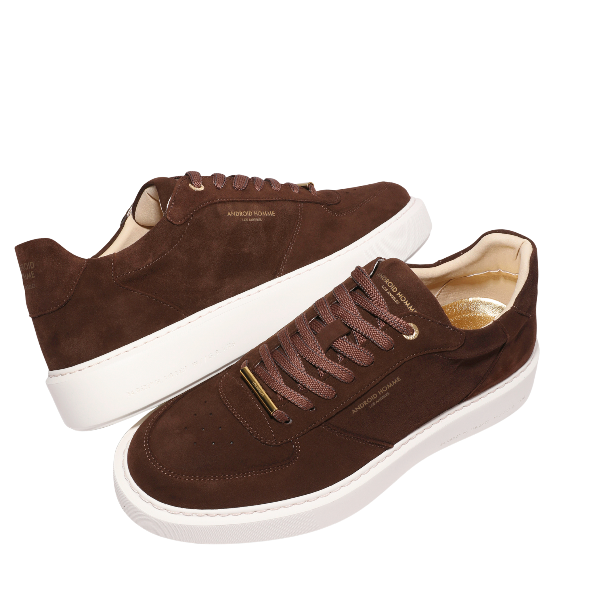 Mens Android Homme Dark Chocolate Manhattan Suede Trainers