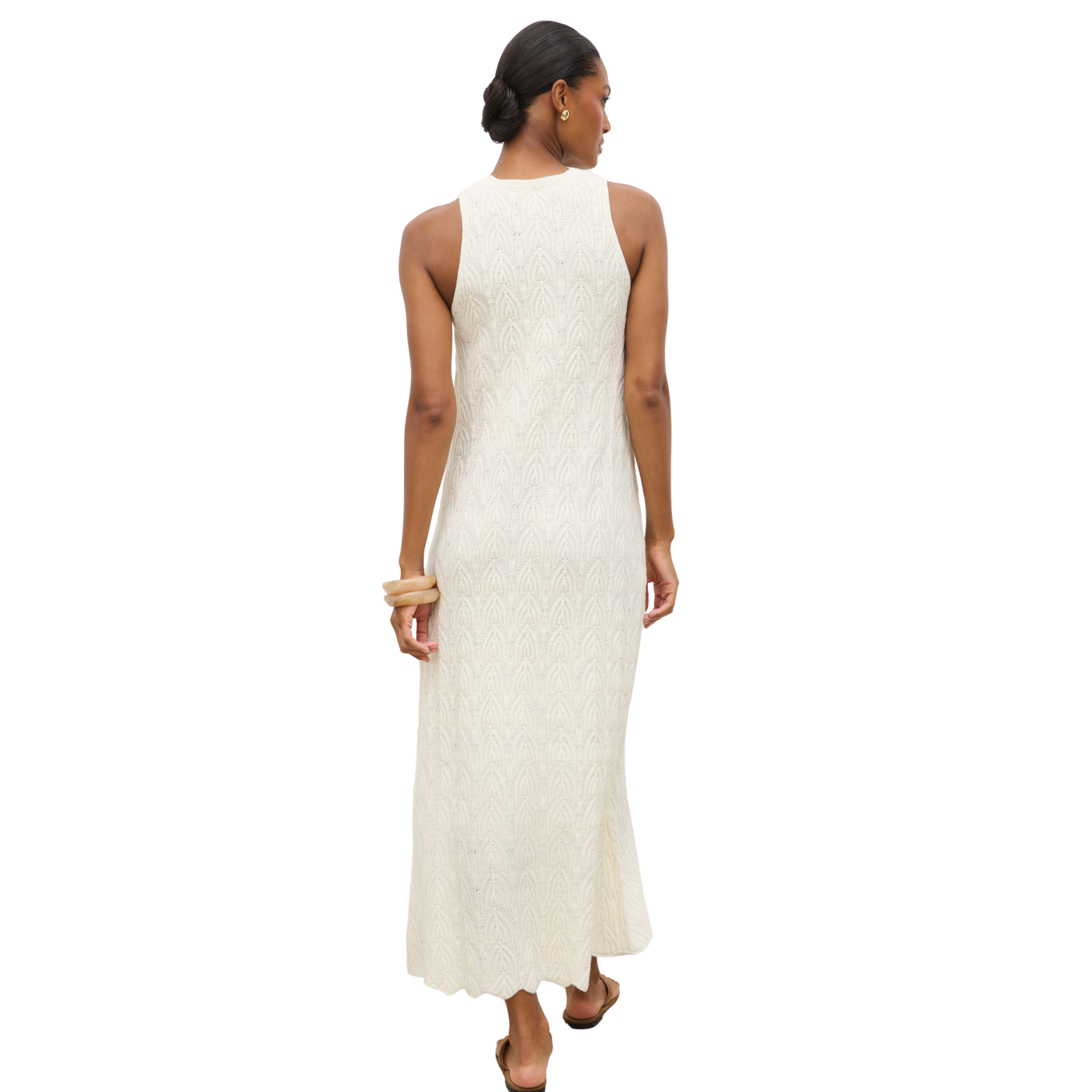 Womens Pretty Lavish Cream Cleo Rustic Knit Midaxi Dress
