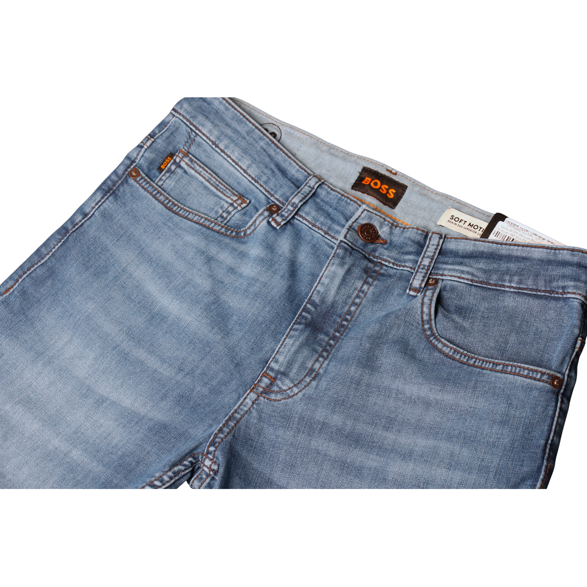 Mens BOSS Medium Blue Wash Delaware BO Slim Fit Jeans