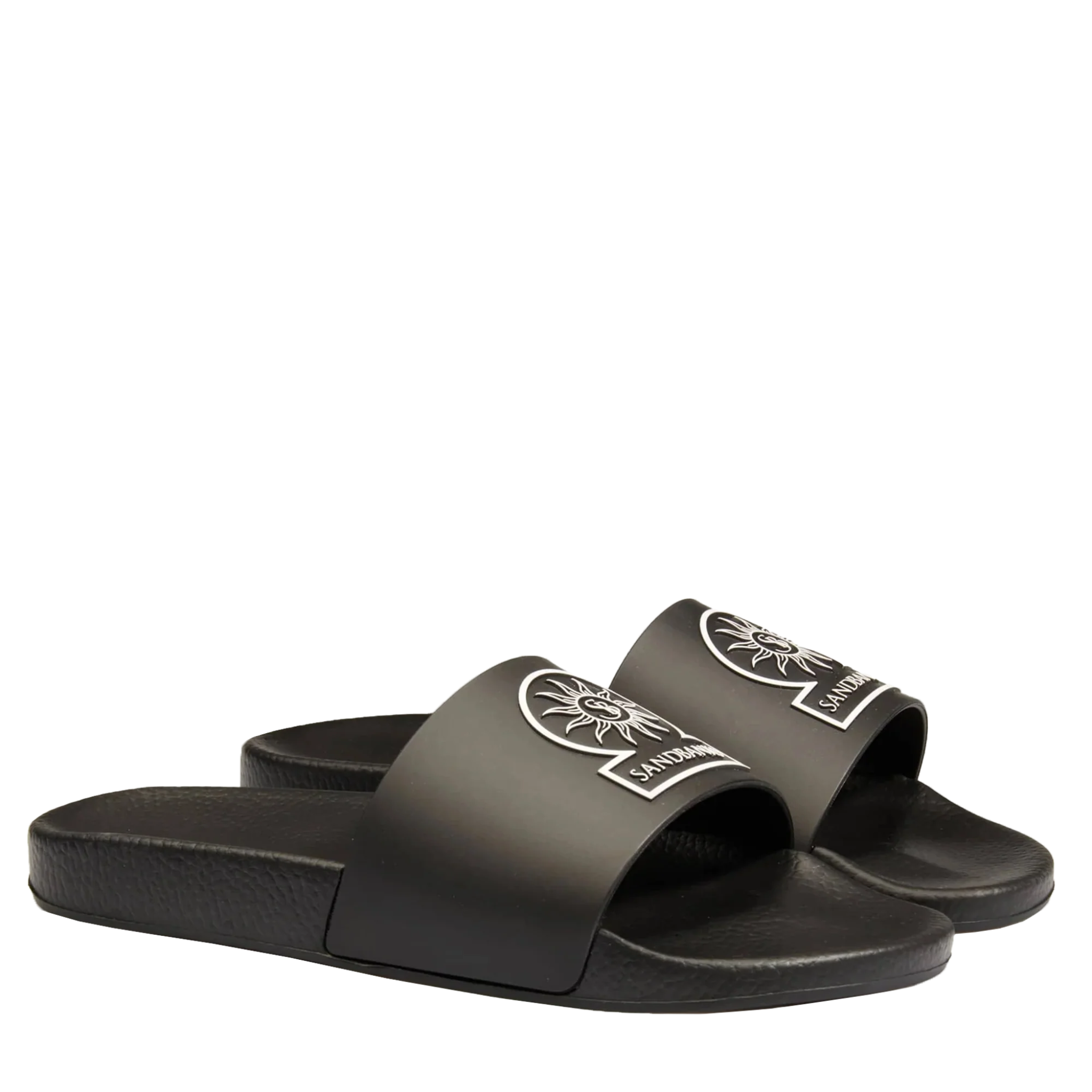 Mens Sandbanks Black Badge Logo Slides