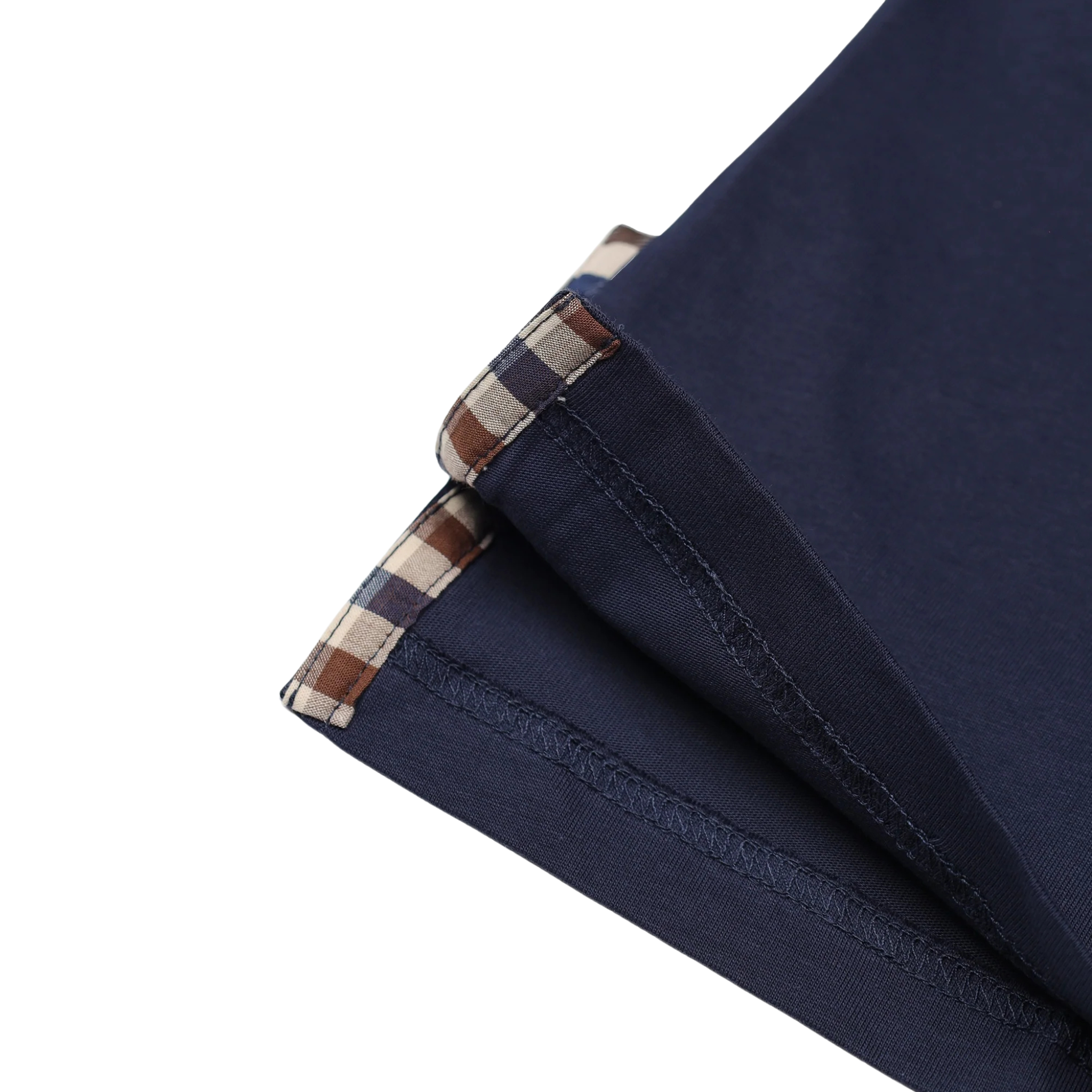 Mens Aquascutum Navy Club Check Collar S/s Polo Shirt