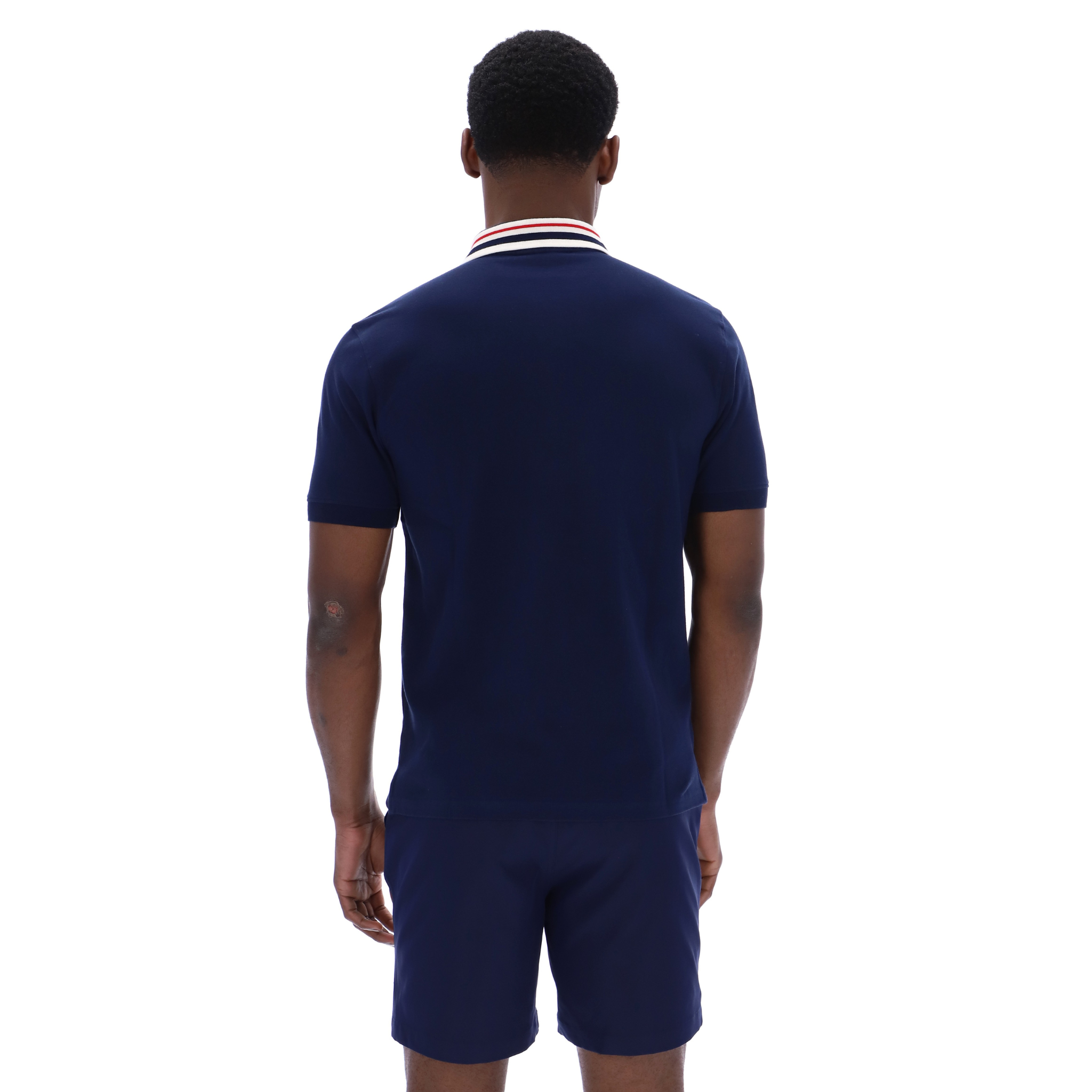 Mens Fila Navy Achille Heritage Tape S/s Polo Shirt