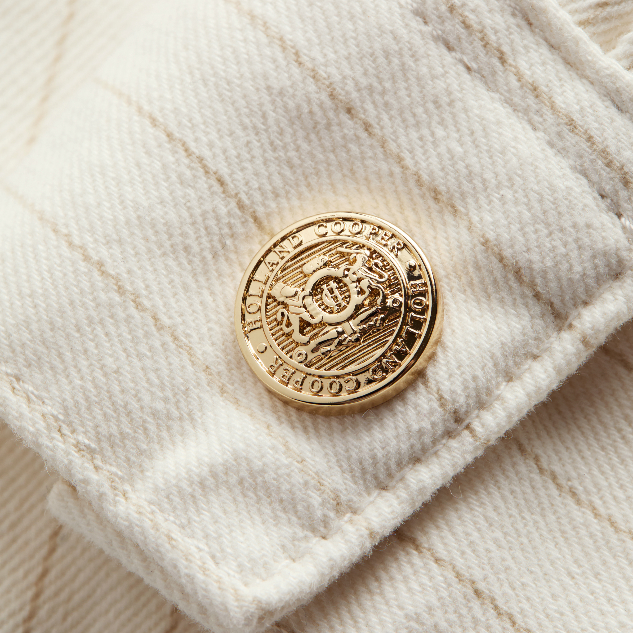 Womens Holland Cooper Ecru Stripe Denim Chore Jacket