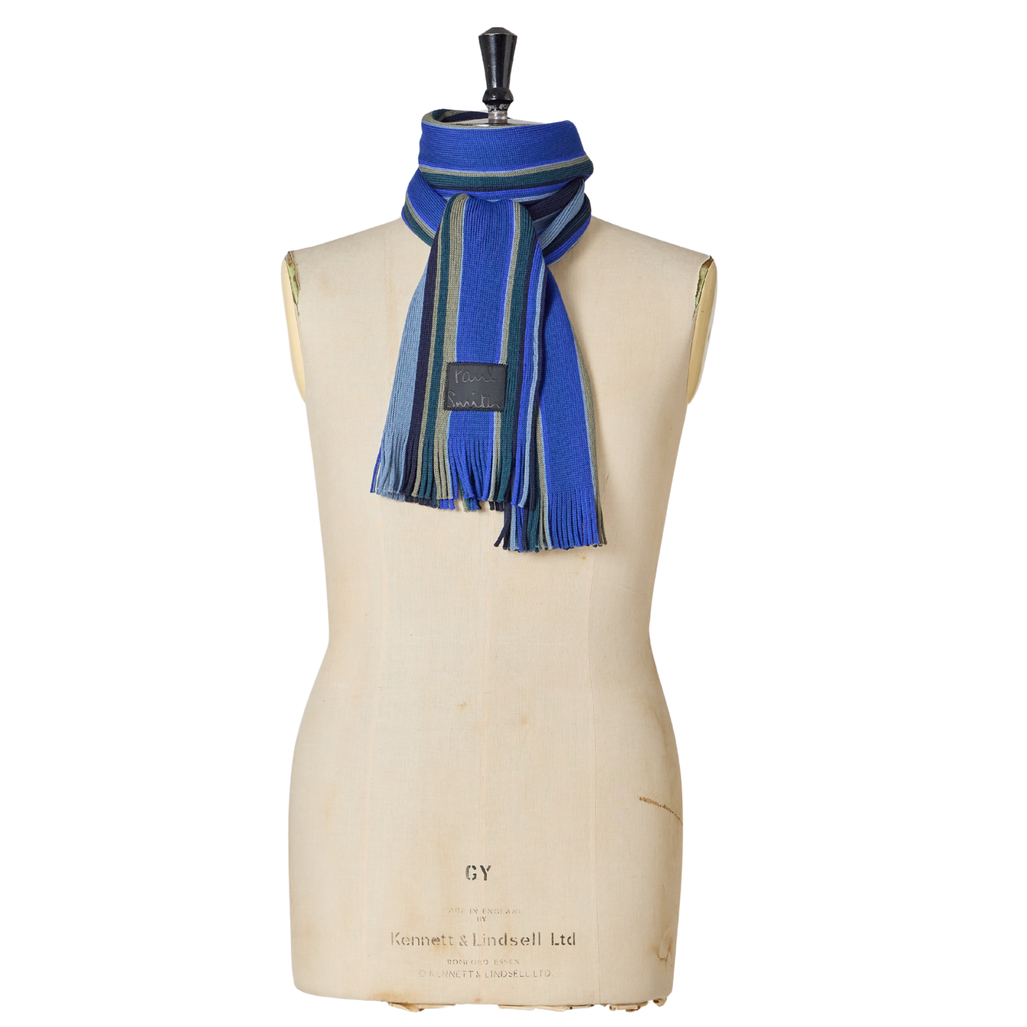 Mens Paul Smith Dark Blue Twisted Stripe Scarf
