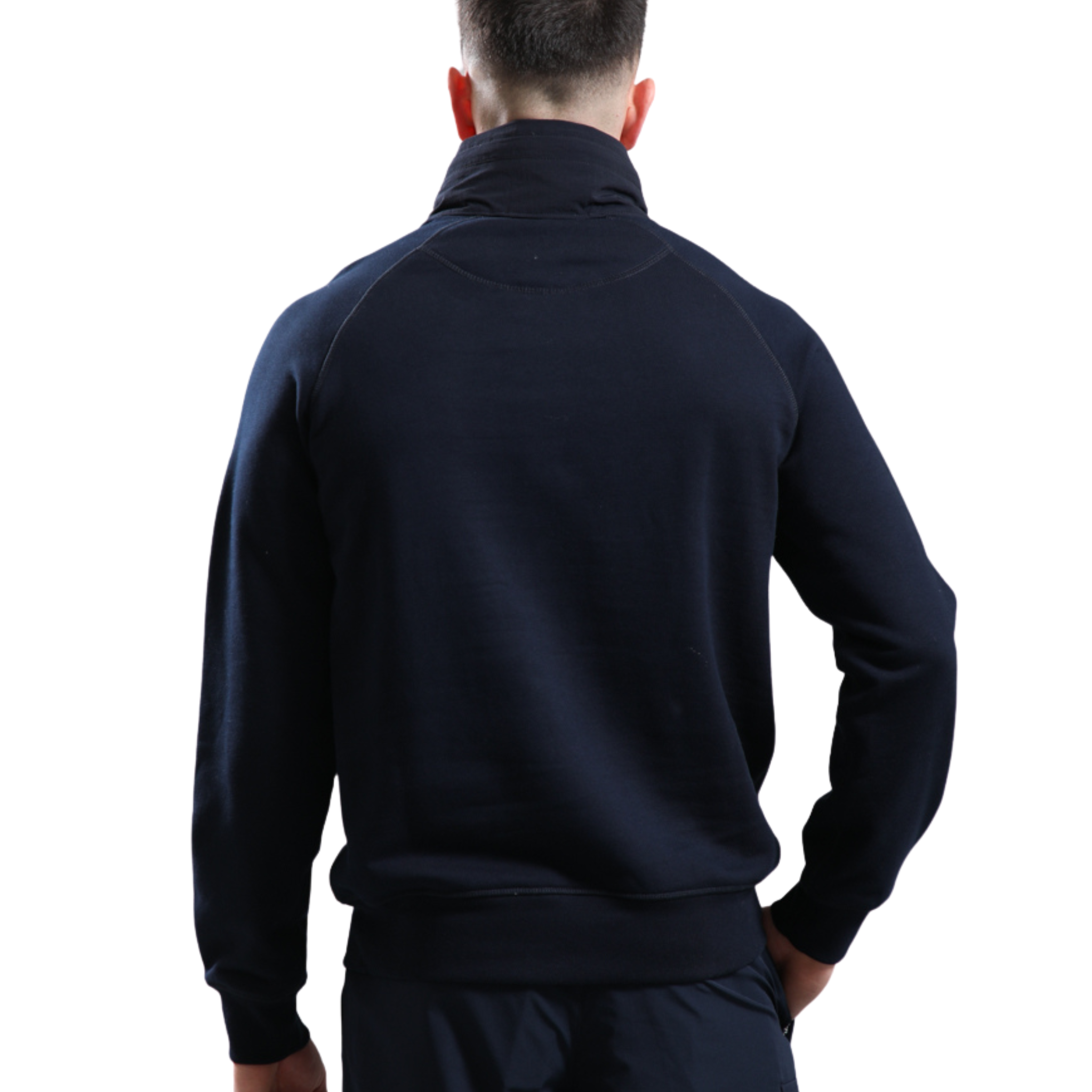 Mens Marshall Artist Navy Stanford 1/4 Zip Hood Sweatshirt