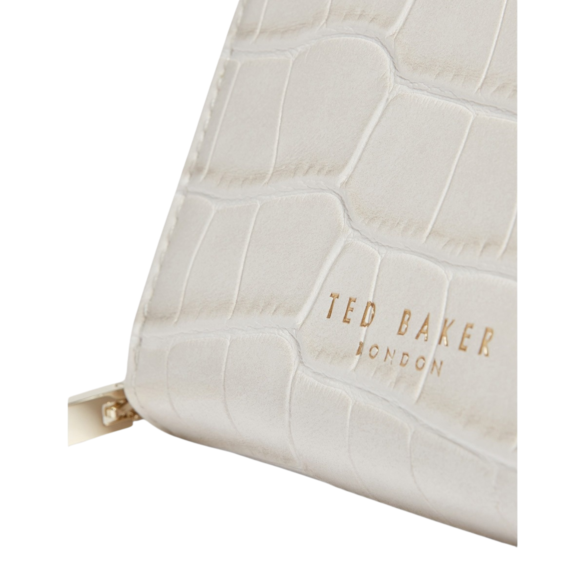 Womens Ted Baker Ivory Croc Effect Small Zip Around Purse