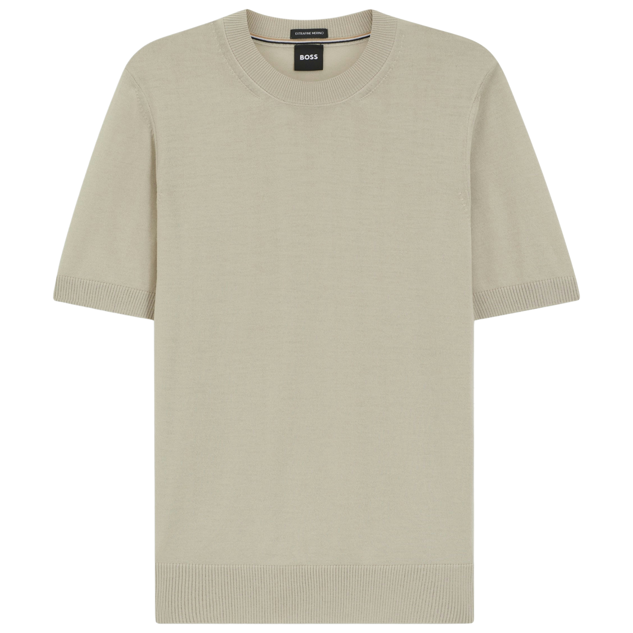 Mens BOSS Beige H-Umauro Crew S/s Knit