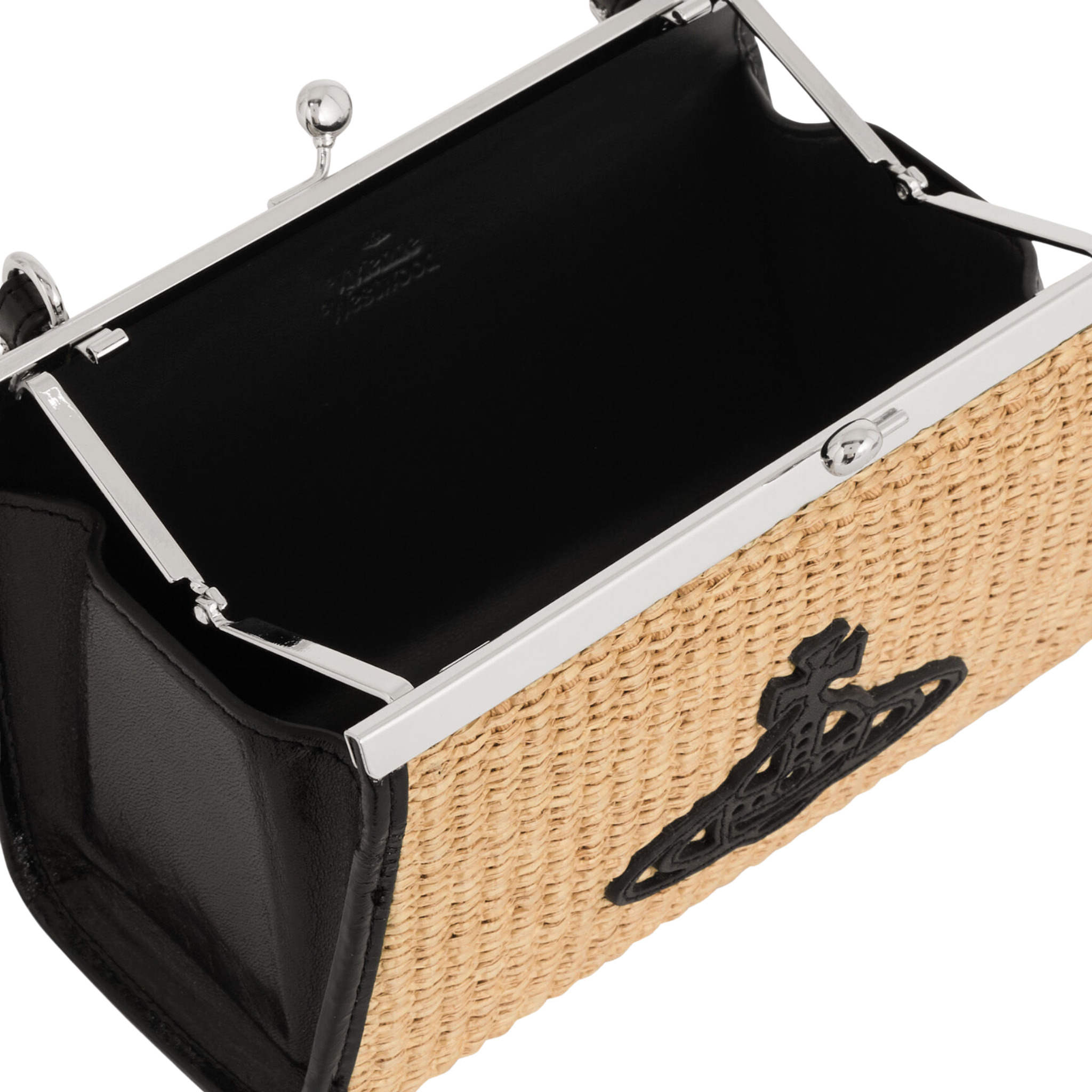 Womens Vivienne Westwood Natural Raffia Doll XL Frame Bag