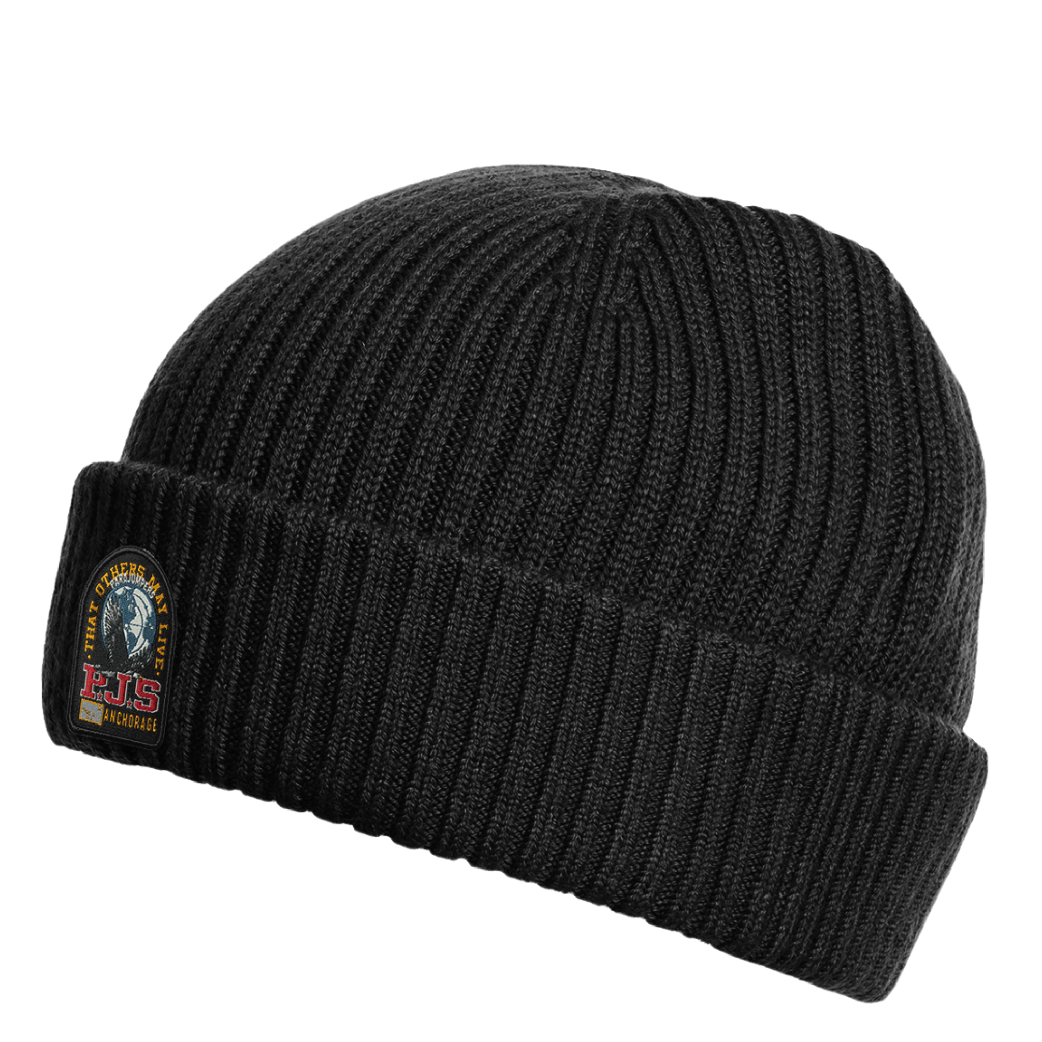Mens Parajumpers Black Matio Knitted Beanie