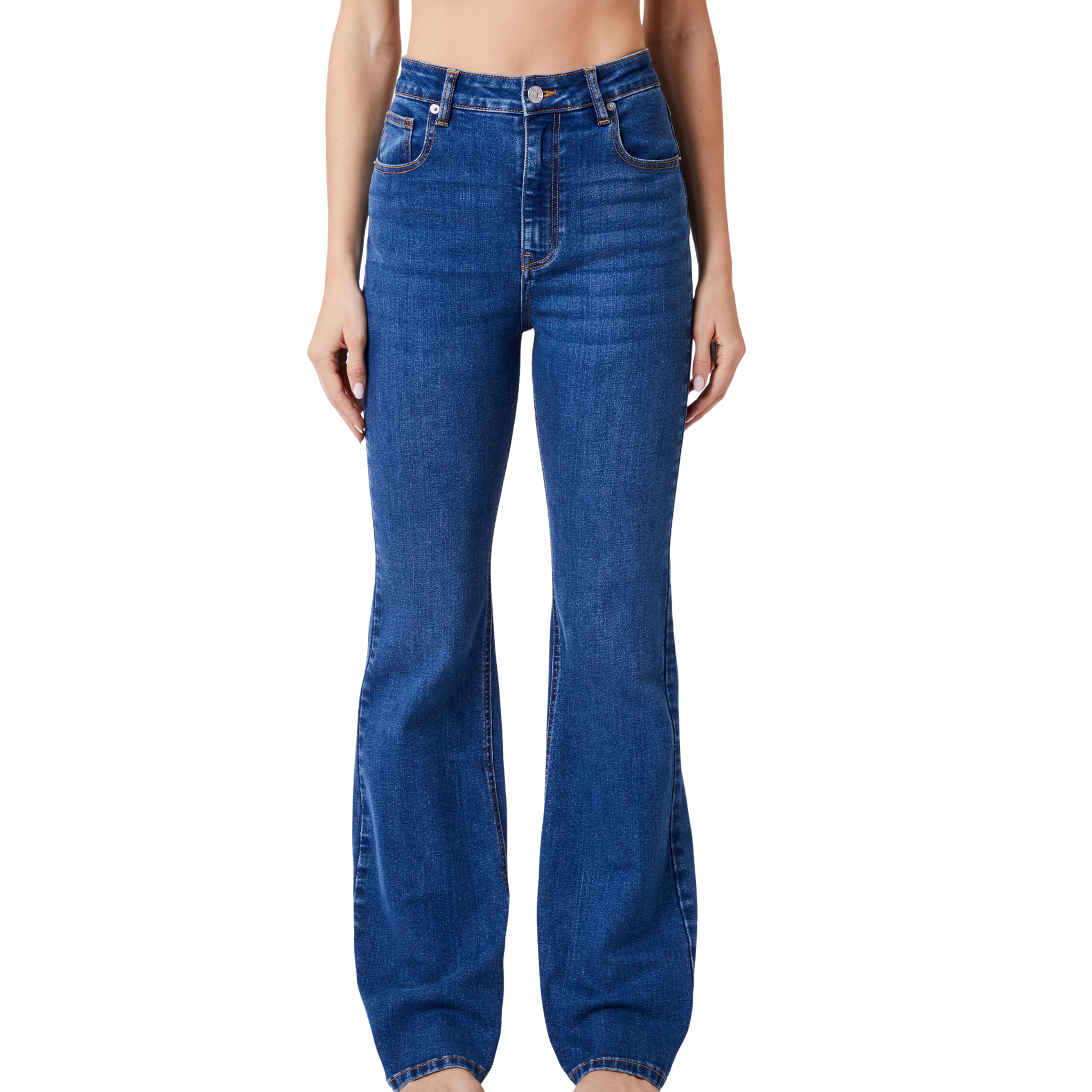 Womens French Connection Mid Wash Toms Flared Jeans