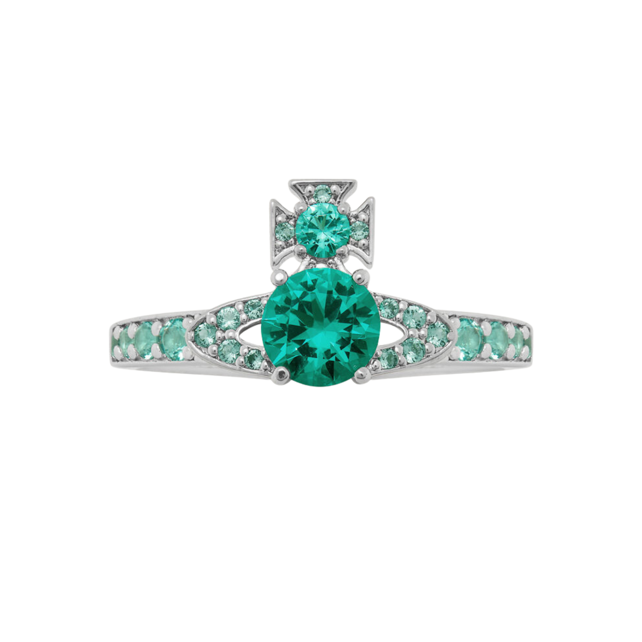 Vivienne Westwood Platinum/Turquoise Ismene Ring