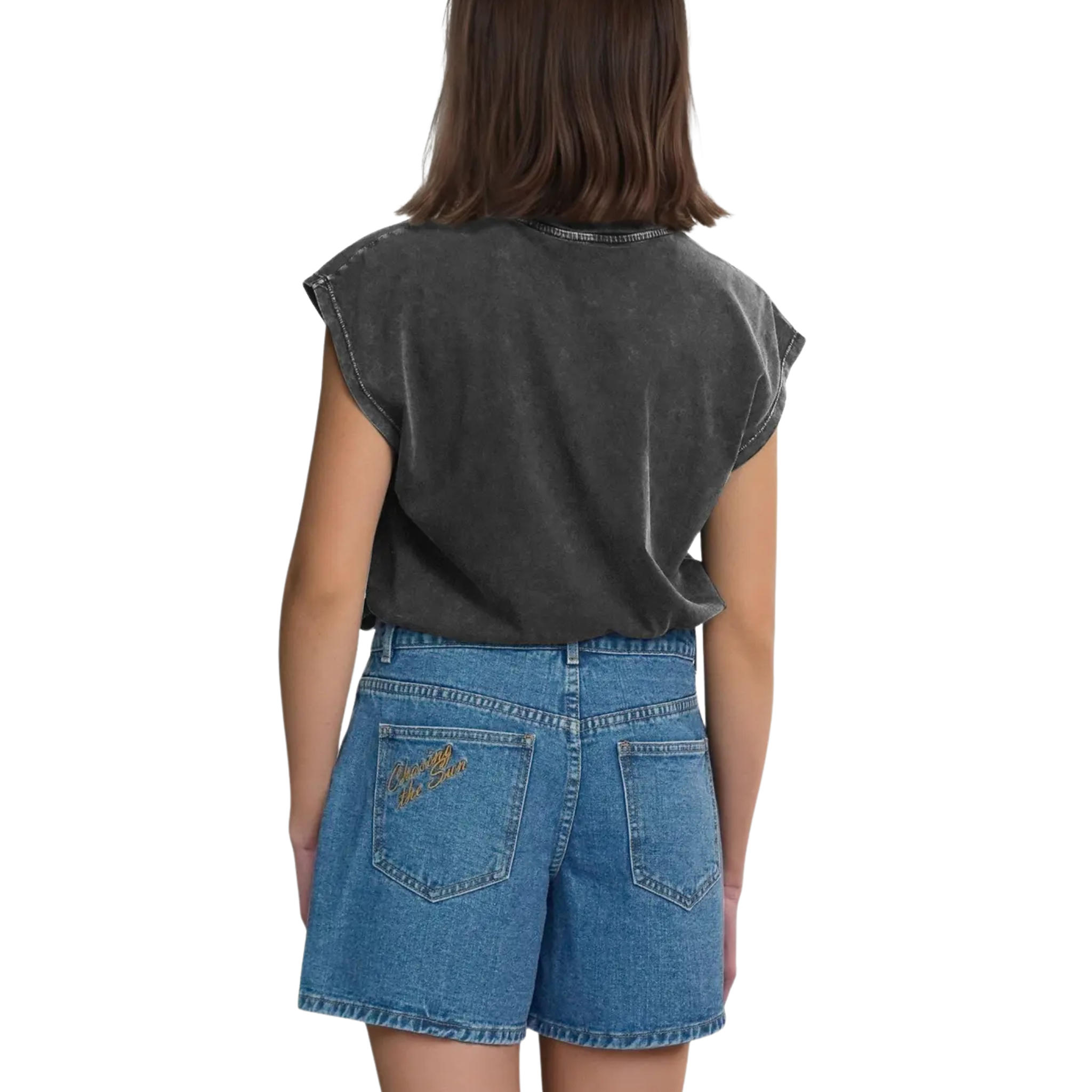 Womens Vila Medium Blue Visumo Denim Shorts