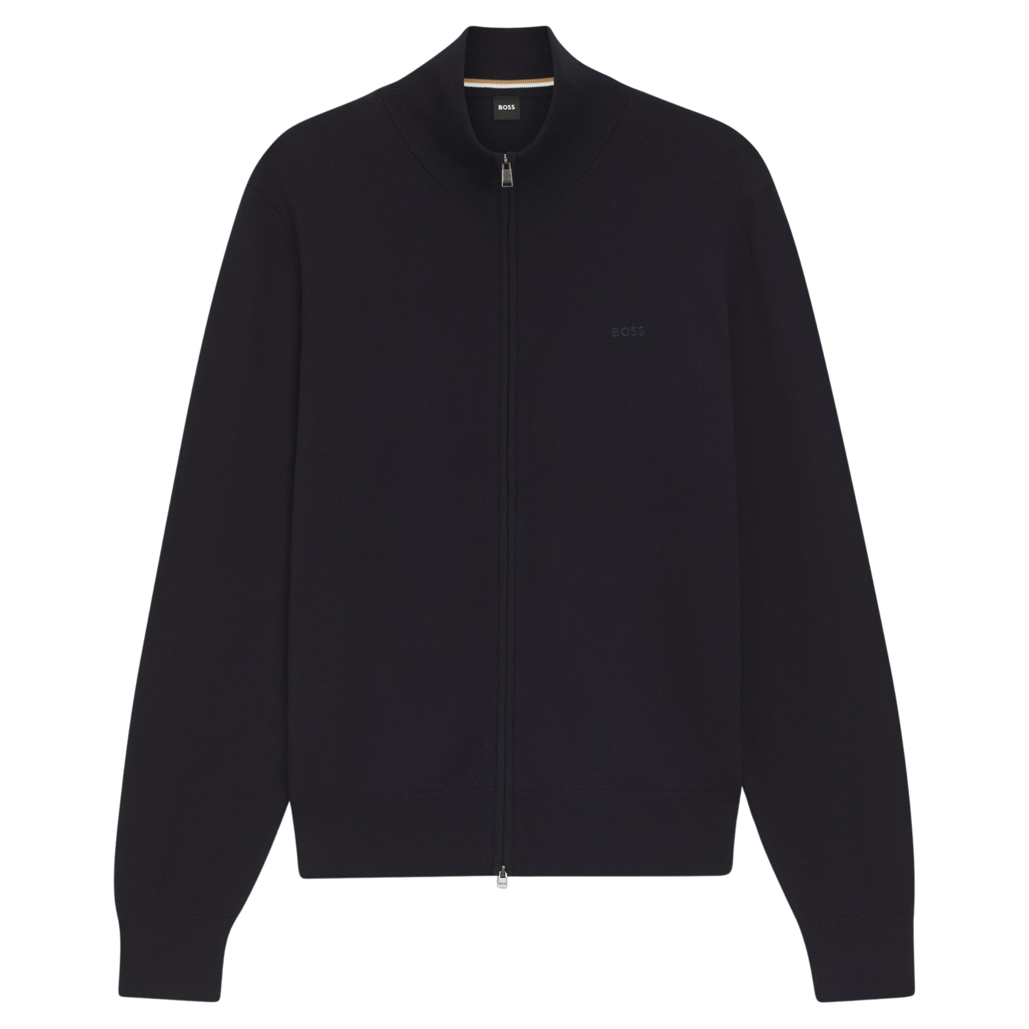 Mens BOSS Dark Blue Upalano-L Full Zip Knitted Cardigan