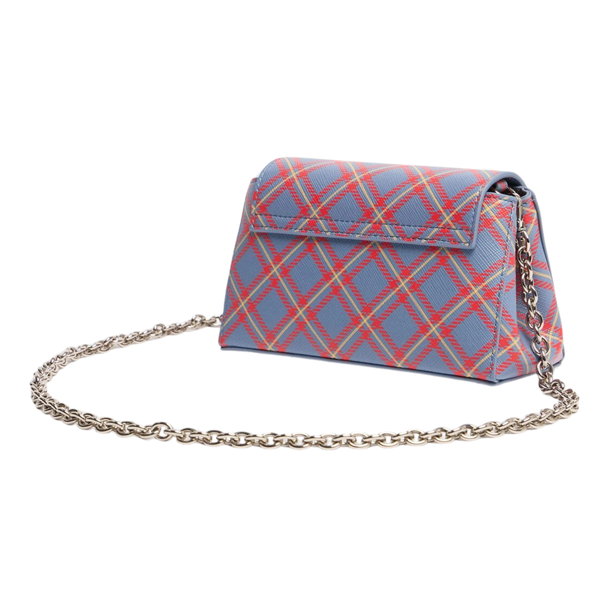 Womens Vivienne Westwood Blue/Orange Tartan Hazel Small Handbag