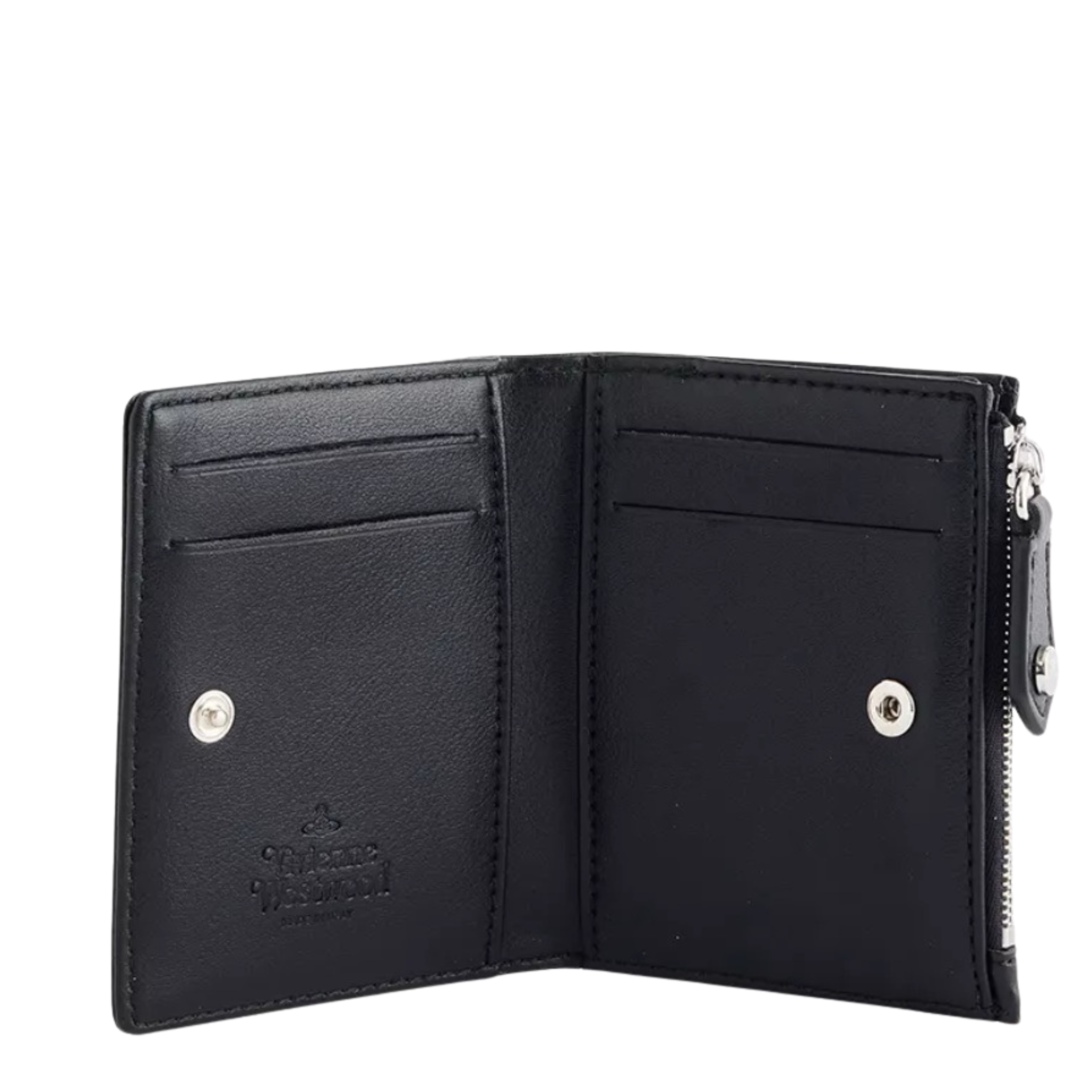 Womens Vivienne Westwood Black Smooth Slim Flap Card Holder