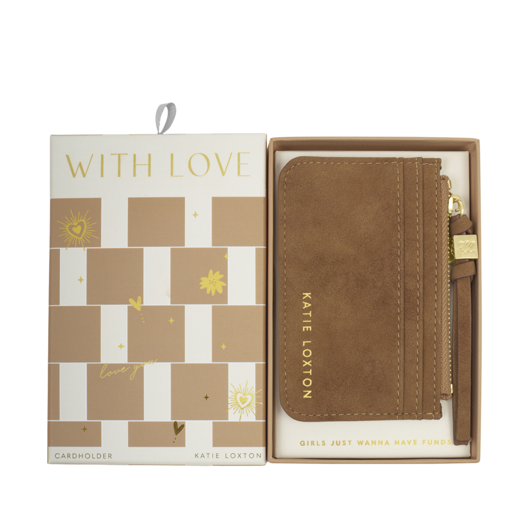 Womens Katie Loxton Caramel Suedette Gift Boxed Coin & Cardholder