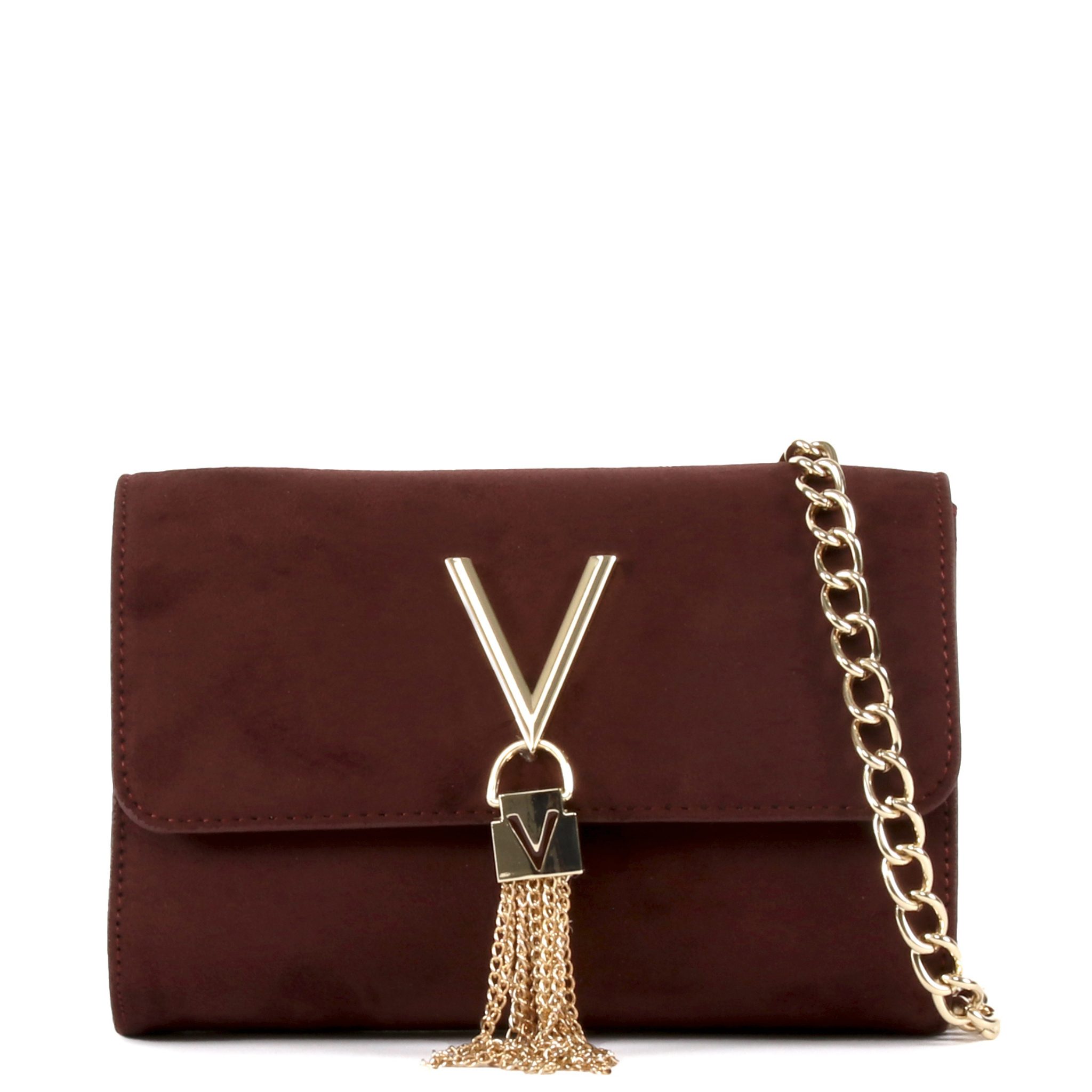Womens Valentino Bordeaux Divina Winter Tassel Crossbody