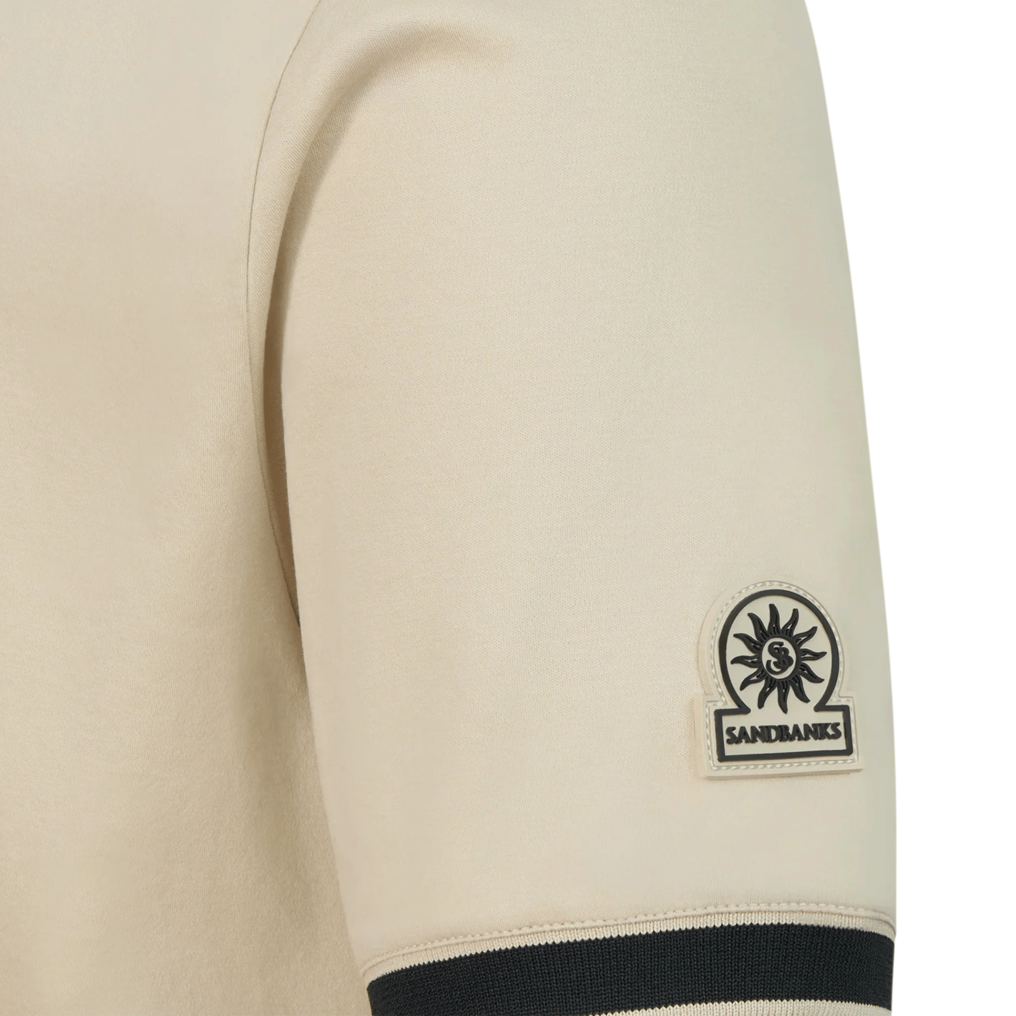 Mens Sandbanks Stone Silicone Zip S/s Polo Shirt