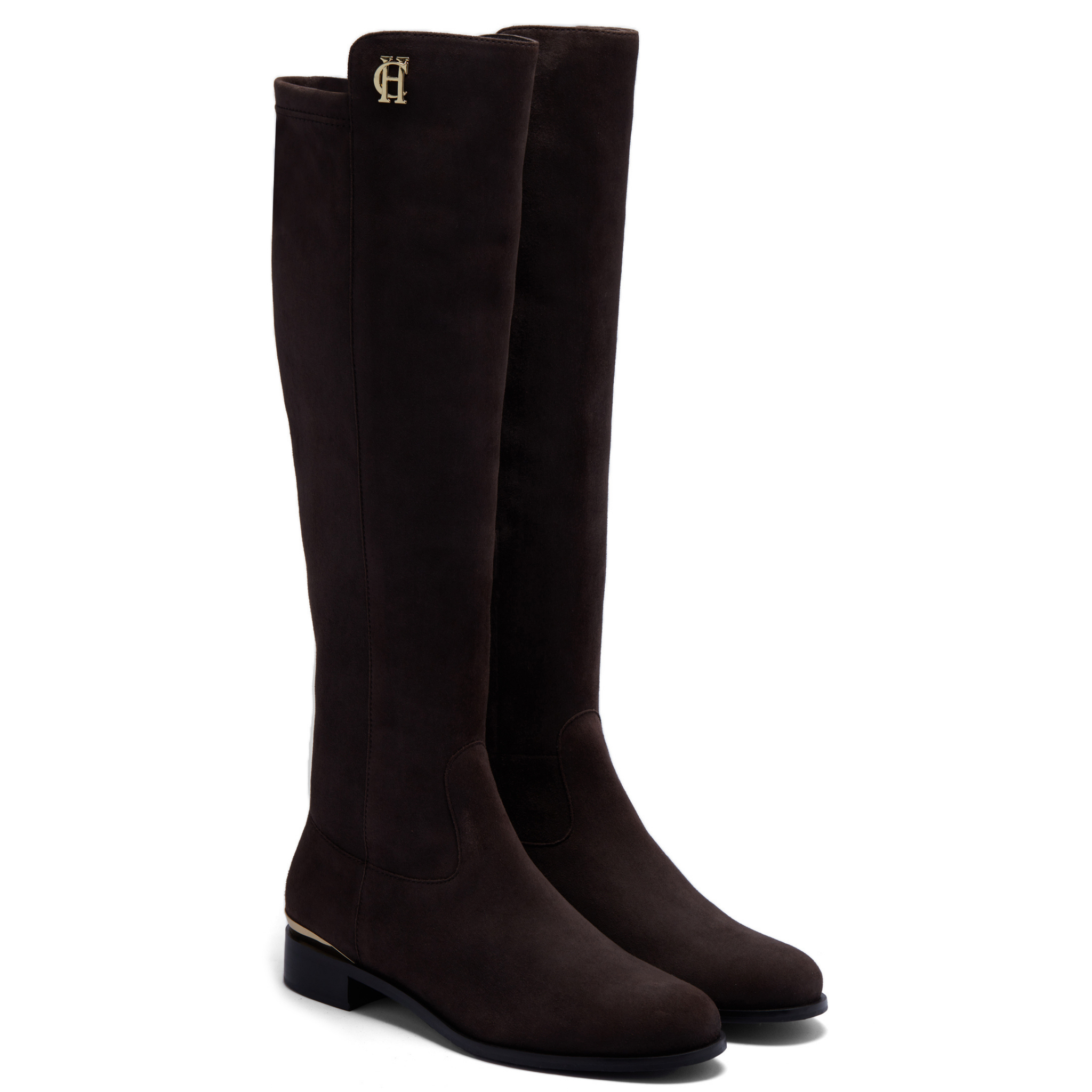 Womens Holland Cooper Choc Suede Albany Knee Boots