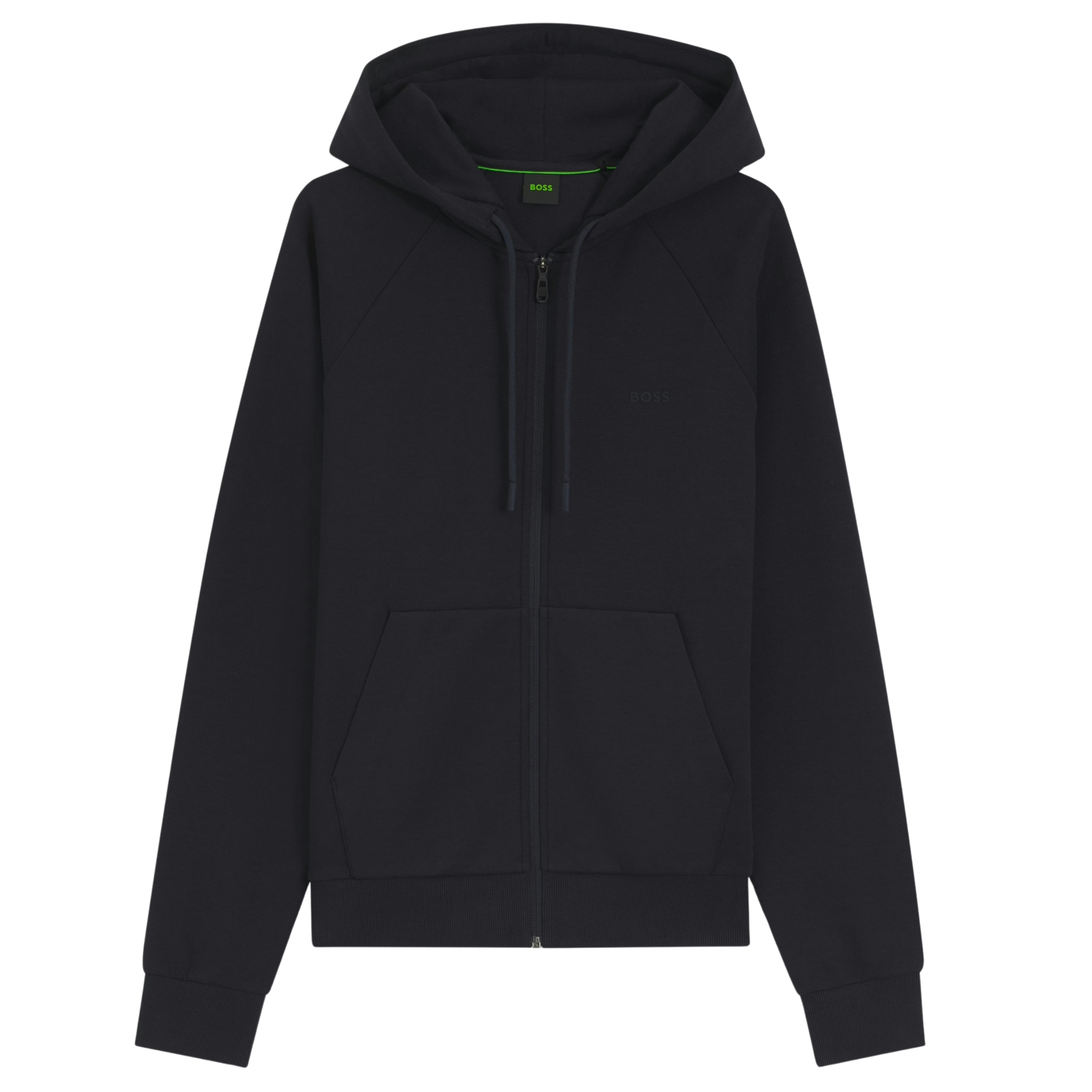 Mens BOSS Dark Blue Saggy Zip Hoodie