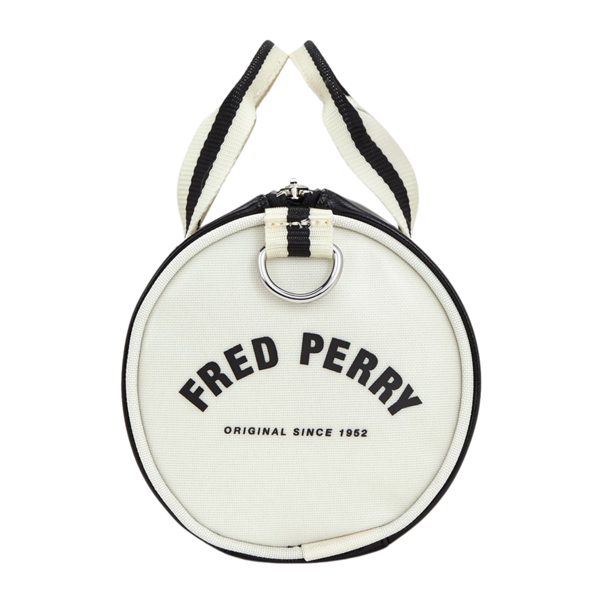 Womens Fred Perry Black/Ecru Classic Mini Barrel Bag