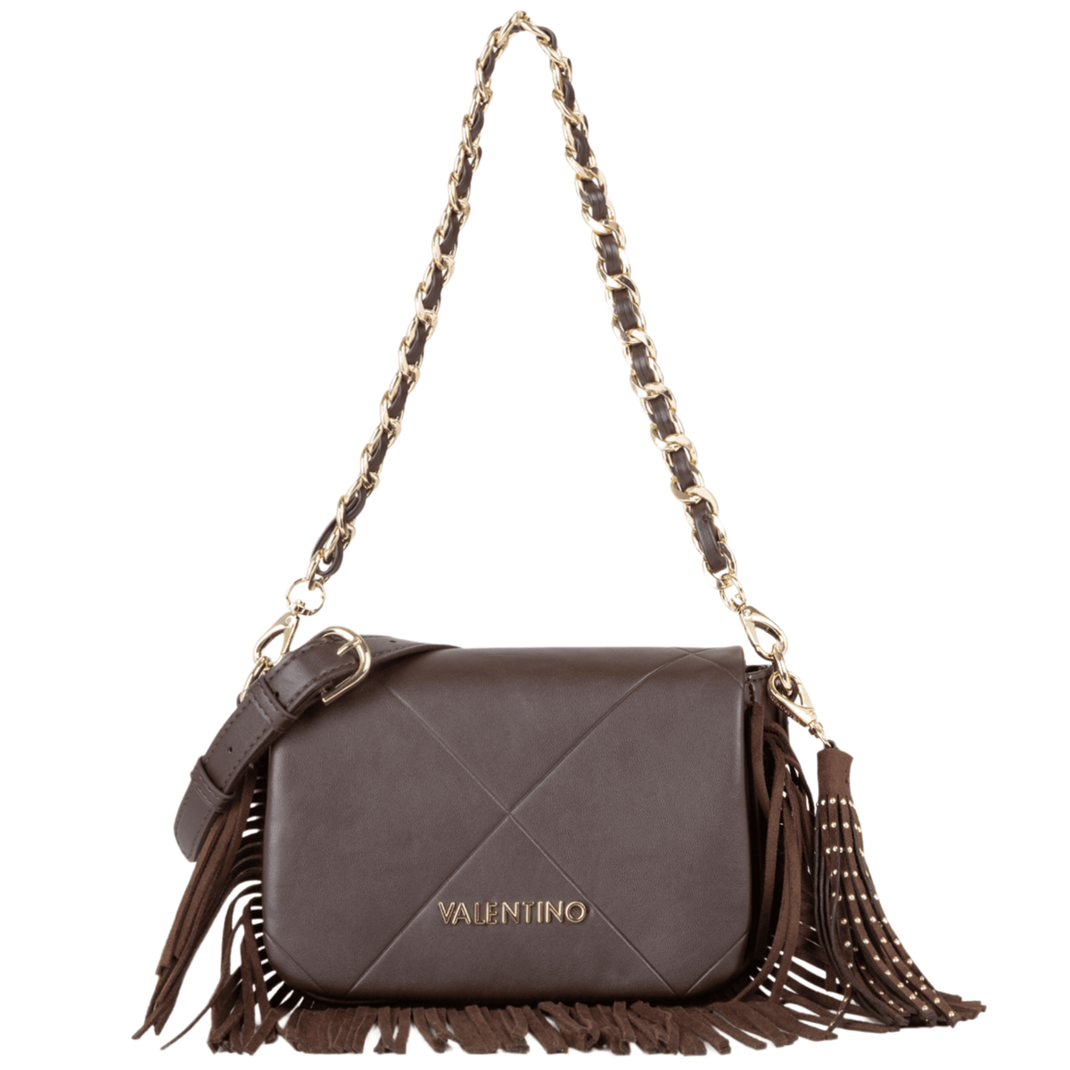 Womens Valentino Caffe Astrid Tassel Flap Bag