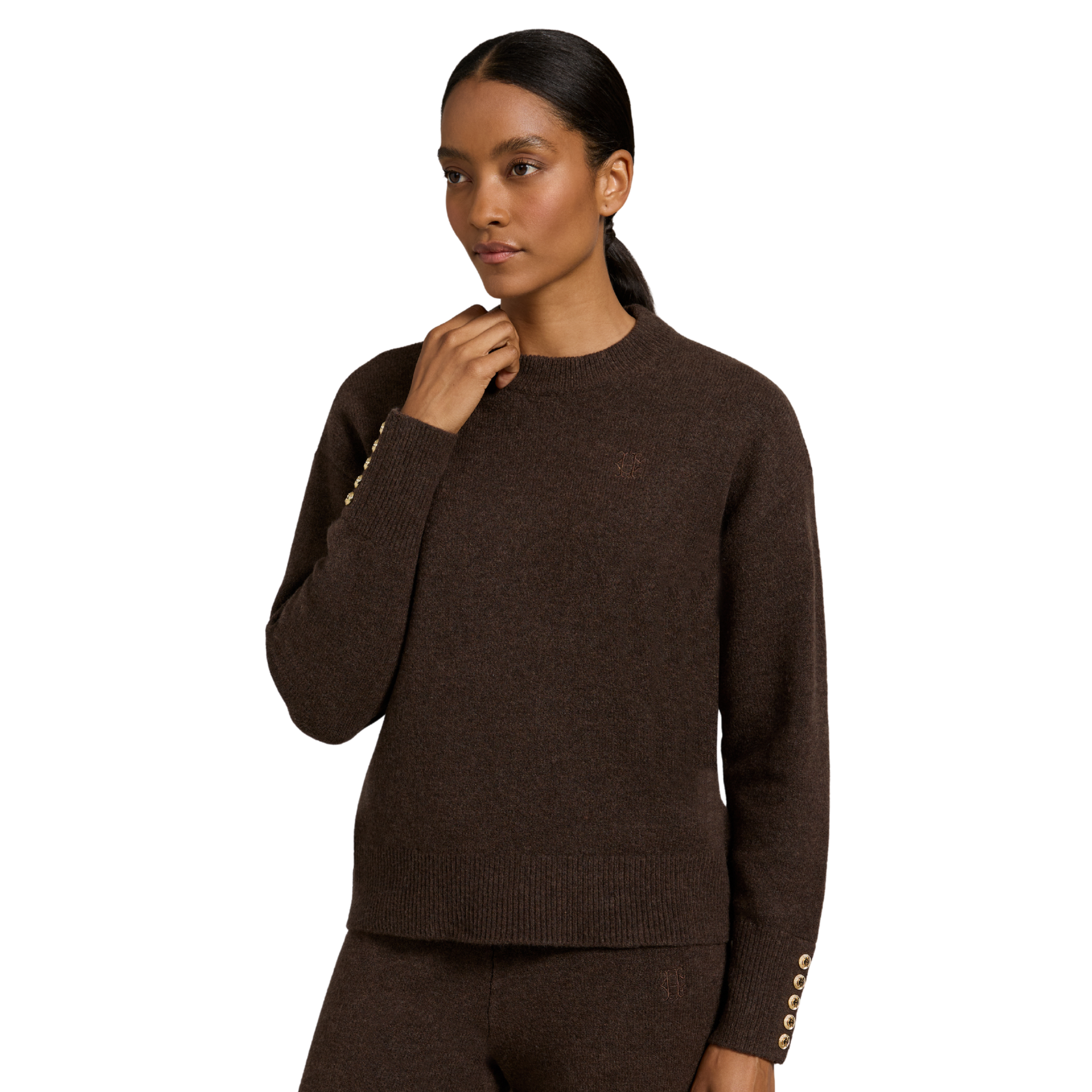 Womens Holland Cooper Chocolate Nina Crew Neck Knit Jumper