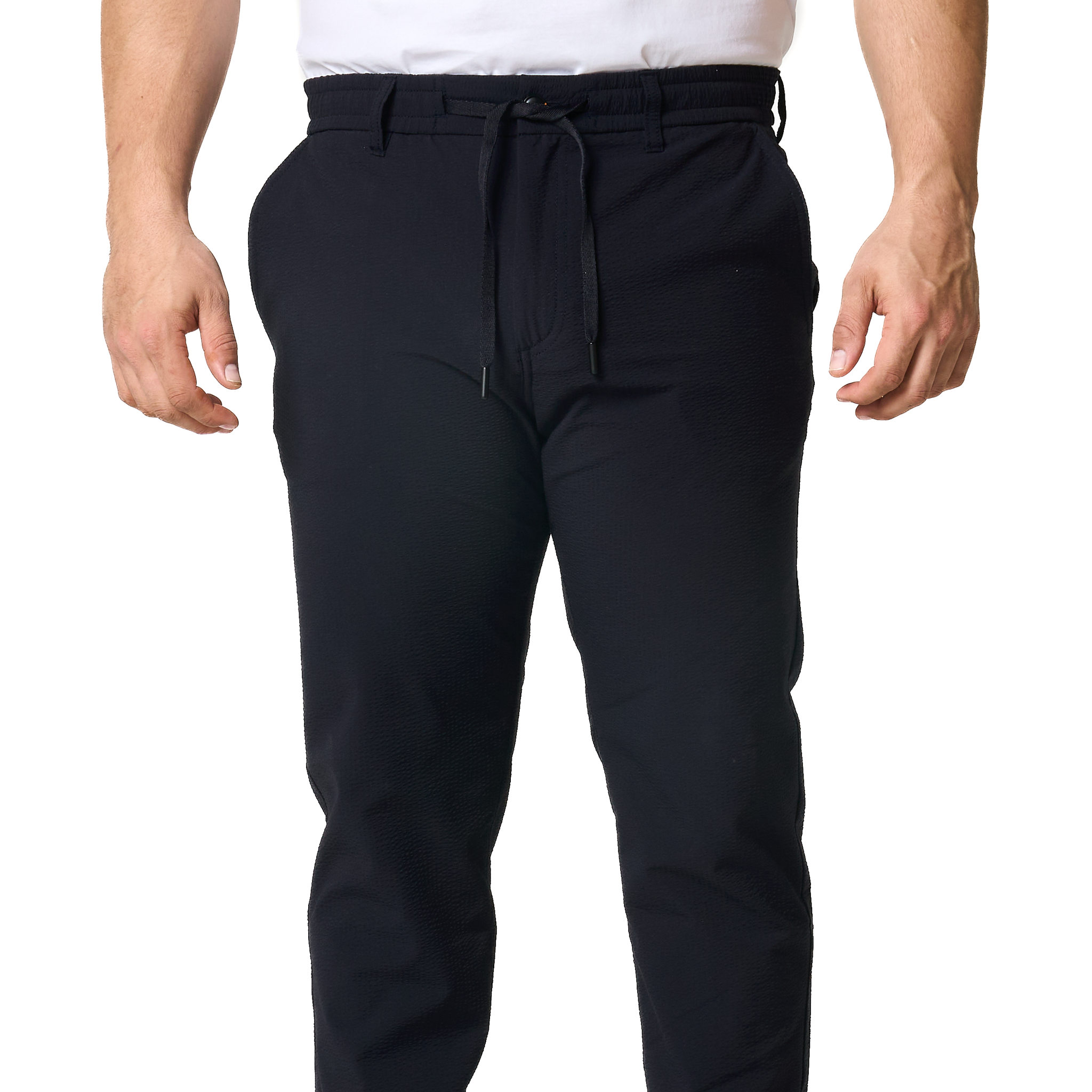 Mens BOSS Dark Blue Chino-tapered-DS-1 Texture Trousers