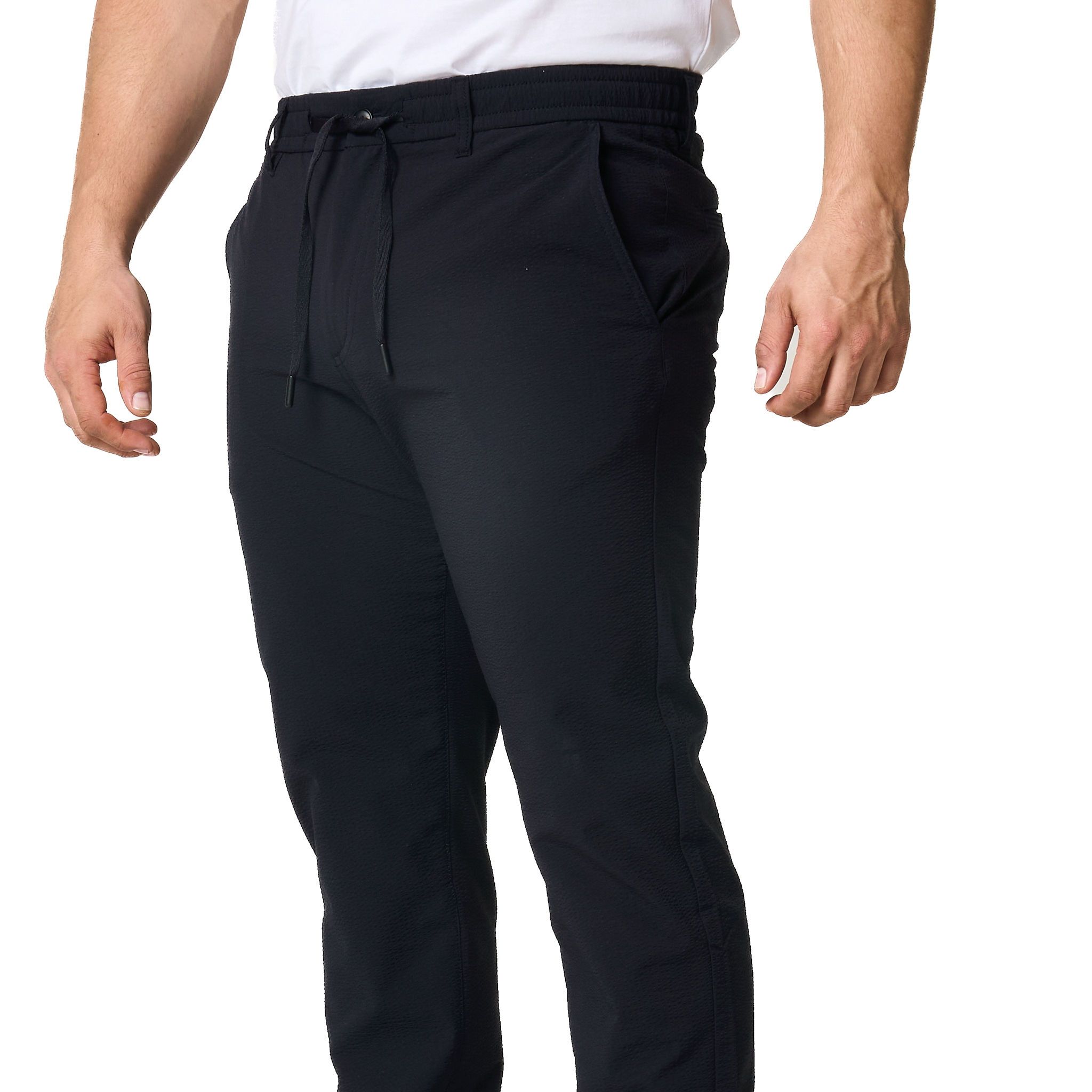 Mens BOSS Dark Blue Chino-tapered-DS-1 Texture Trousers