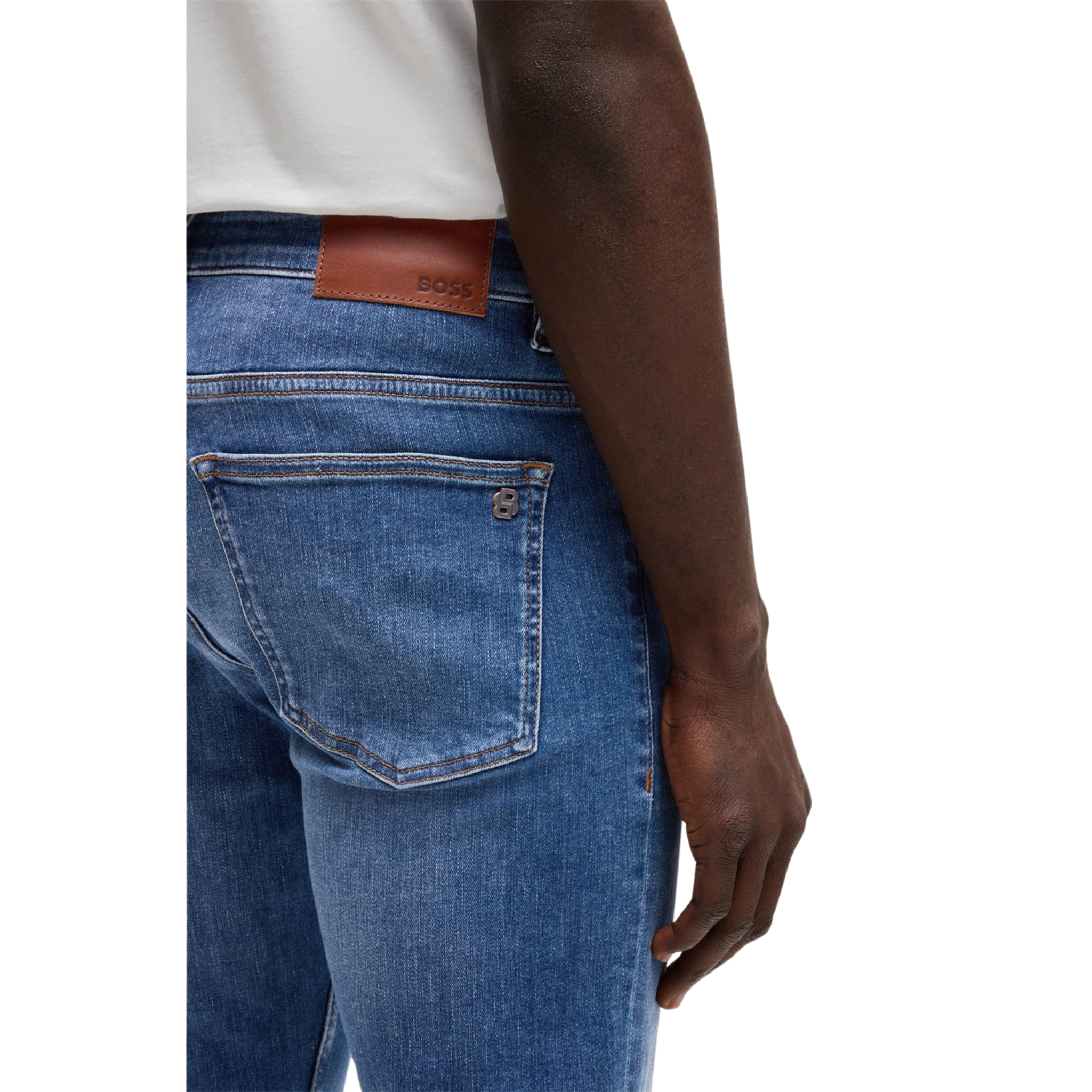 Mens BOSS Medium Blue Delaware BO Slim Fit Jeans