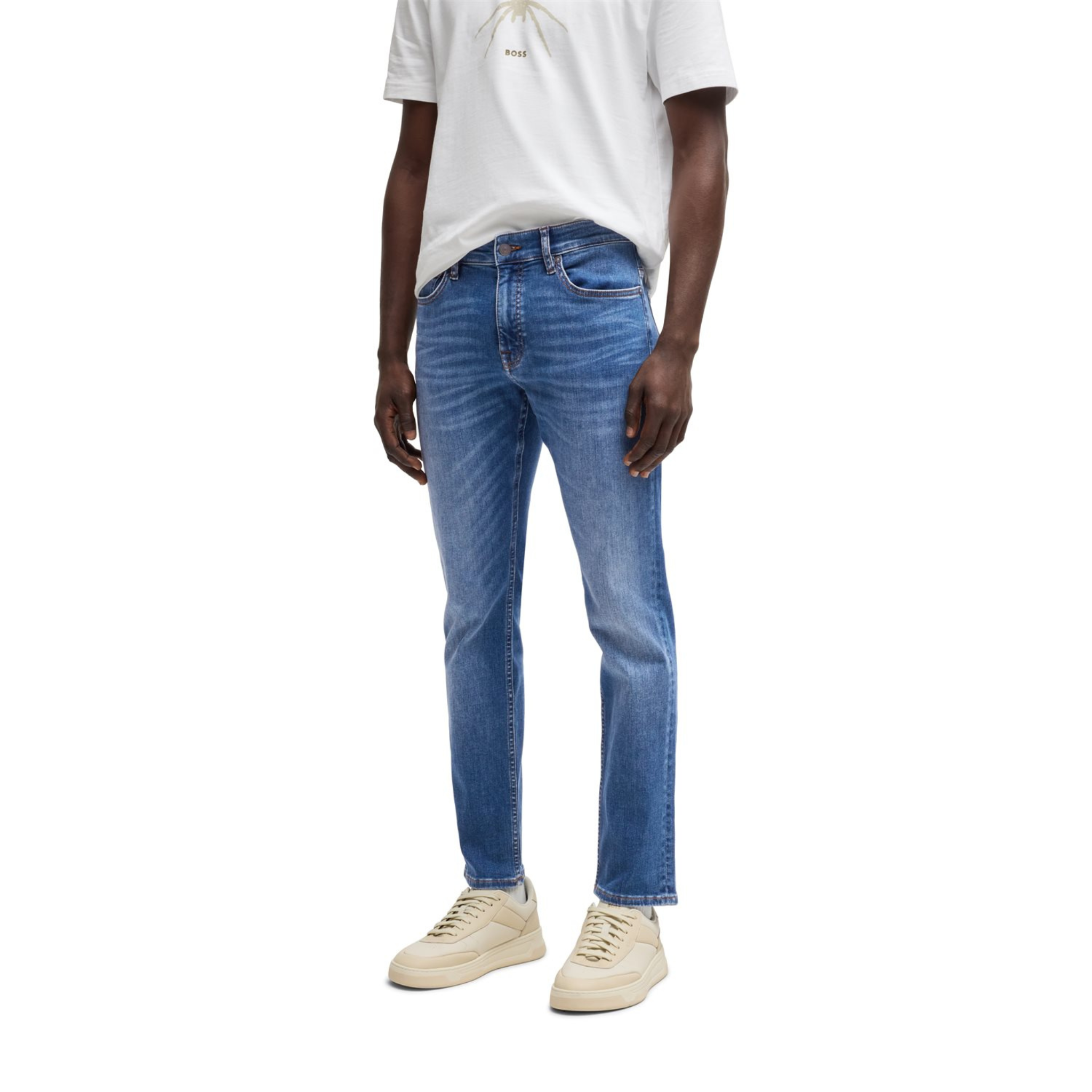 Mens BOSS Medium Blue Delaware BO Slim Fit Jeans