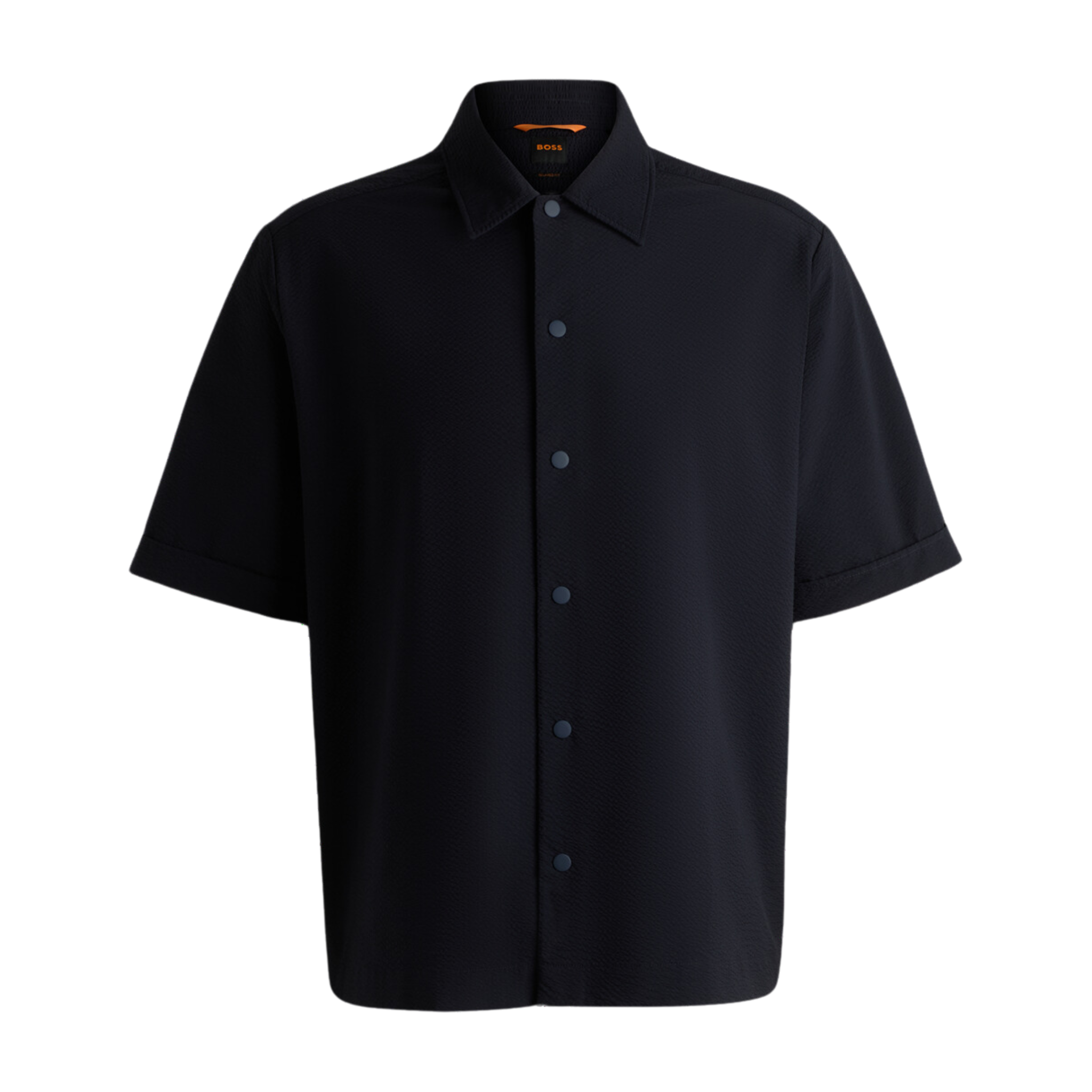 Mens BOSS Dark Blue Lapoully_M Texture S/s Shirt