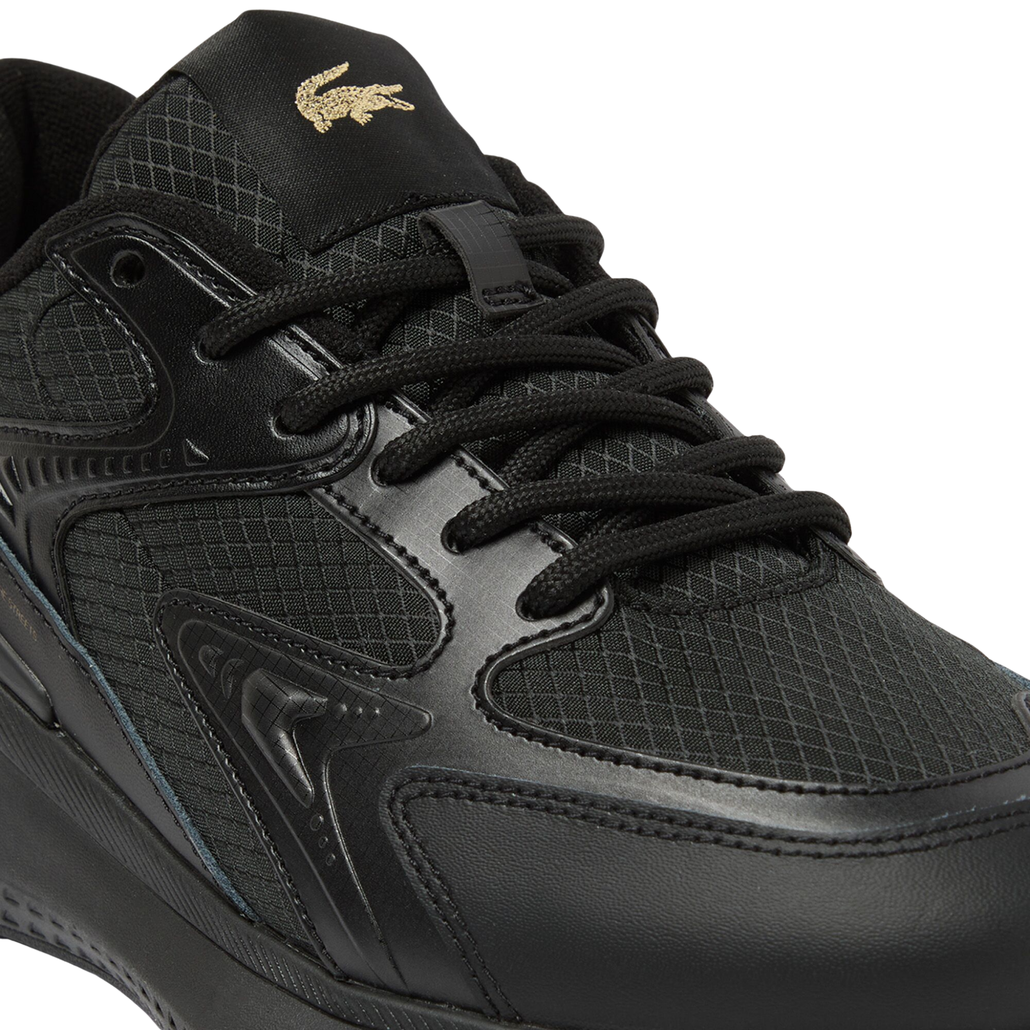 Mens Lacoste Black/Gold L003 Evo Trainers