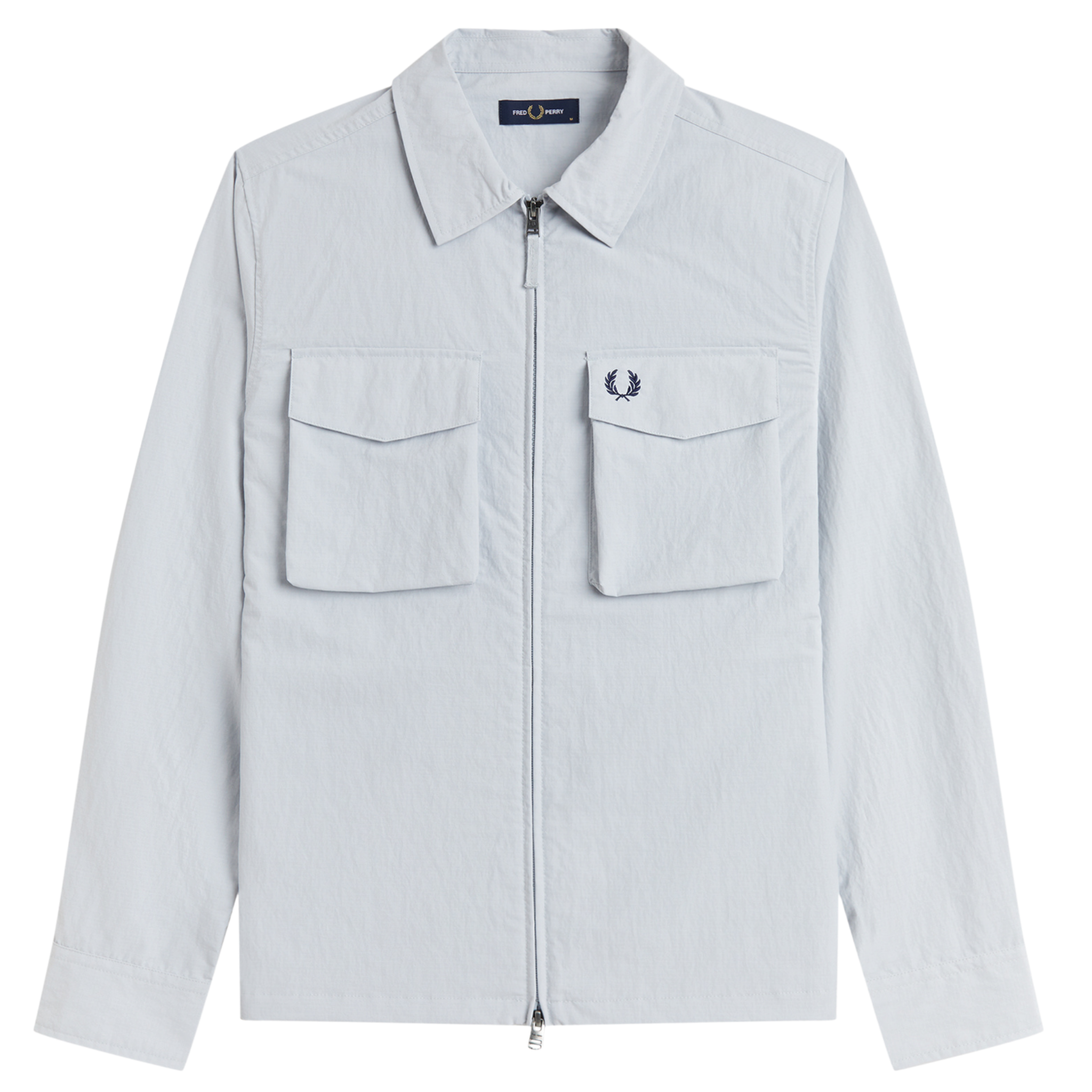 Mens Fred Perry Dusky Blue Ripstop Pocket Overshirt