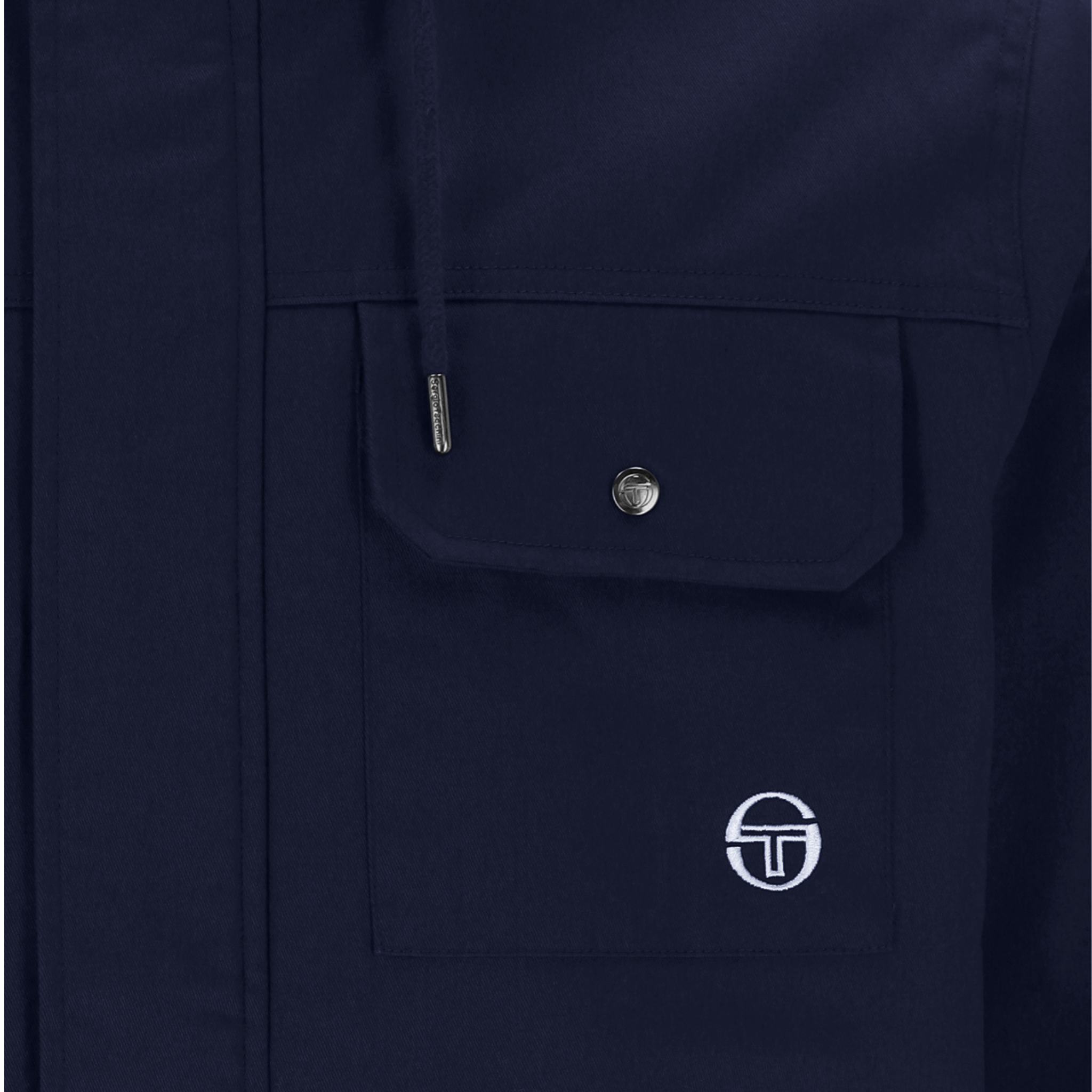 Mens Sergio Tacchini Maritime Blue Weaver Hooded Field Jacket