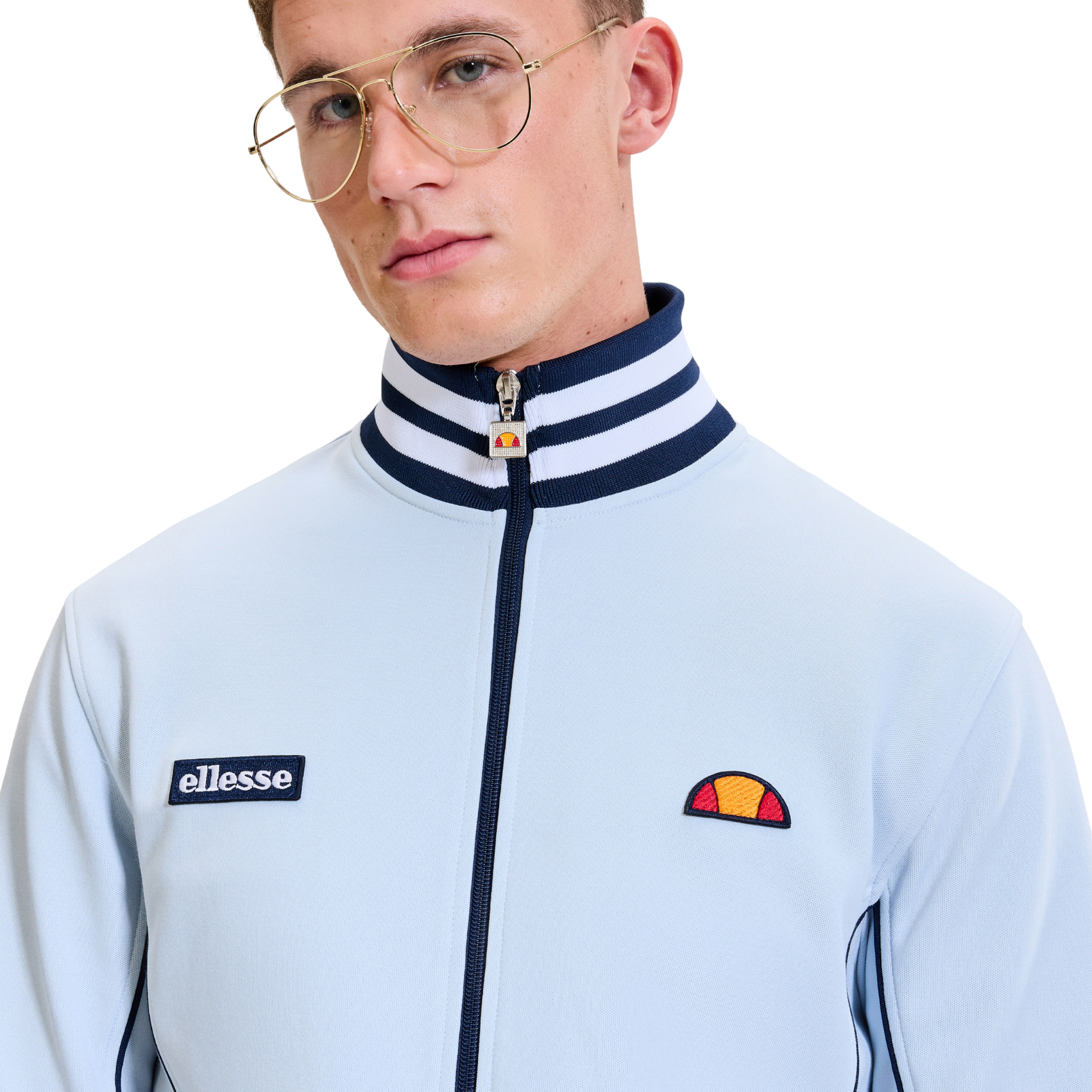 Mens Ellesse Light Blue/Navy Milan Track Jacket