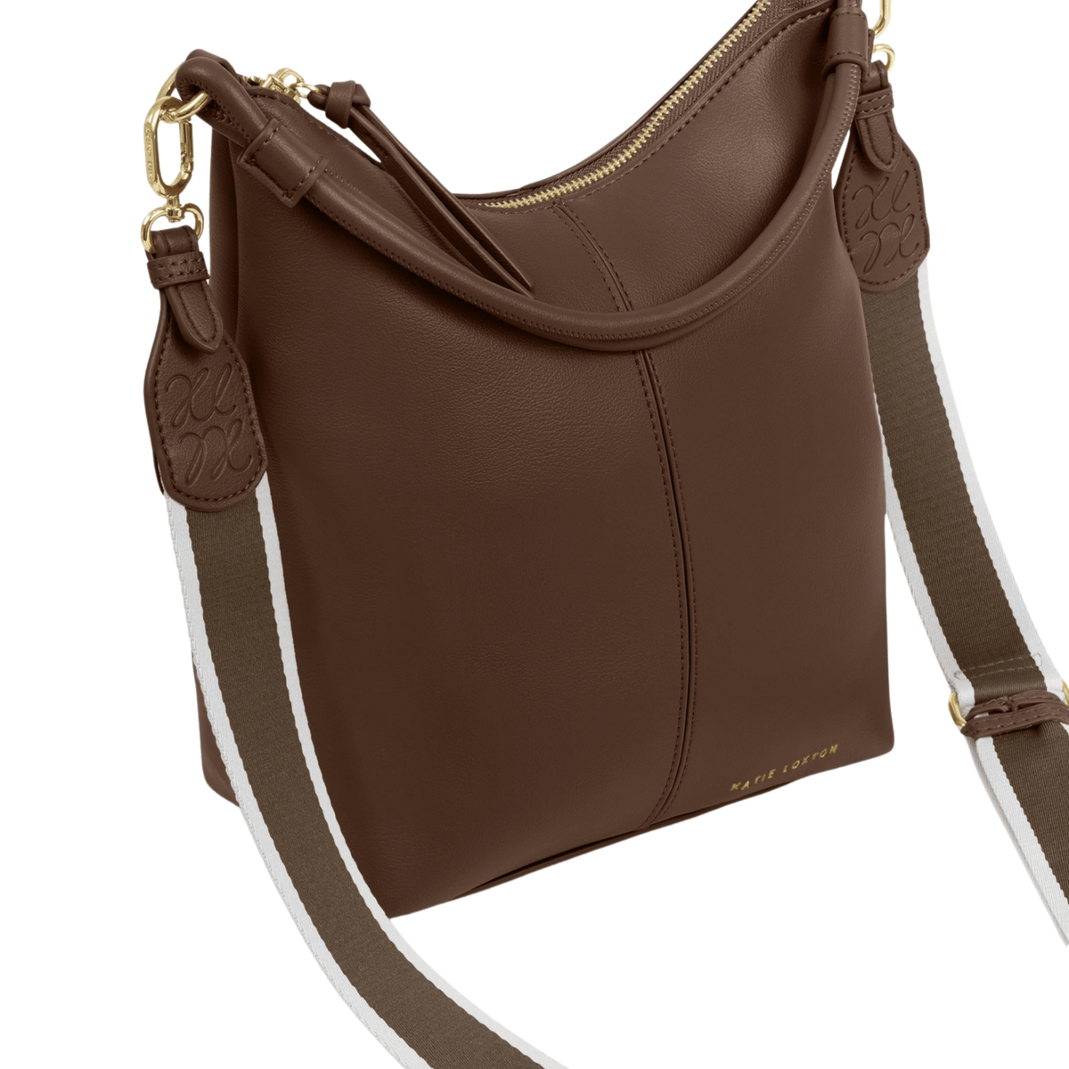 Womens Katie Loxton Dark Chocolate Hallie Satchel Bag