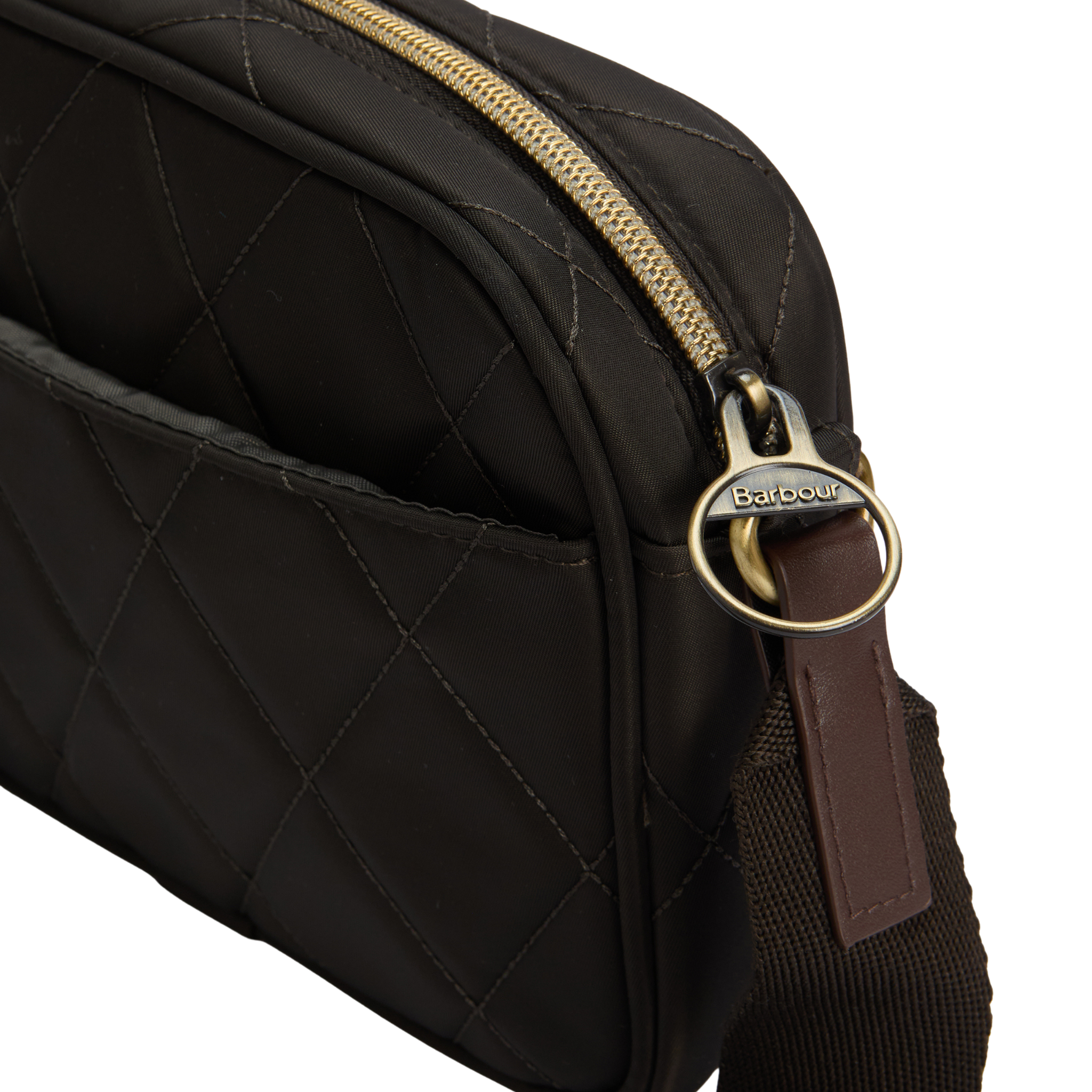 Womens Barbour Olive Quilted Crossbody Bag