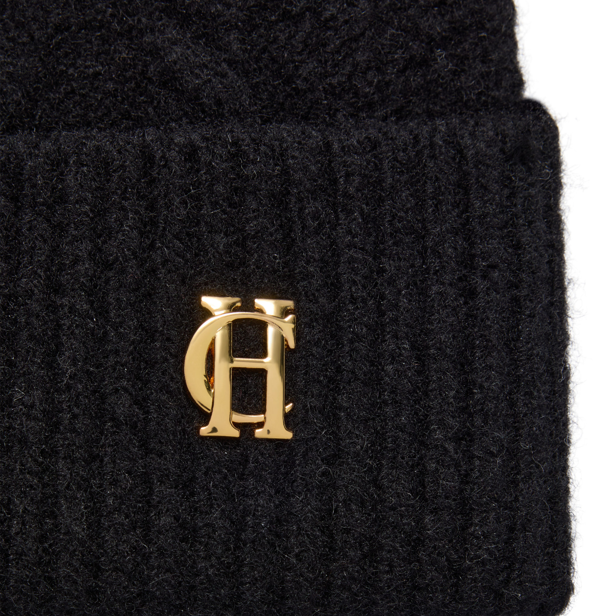 Womens Holland Cooper Black Sloane Cable Bobble Hat