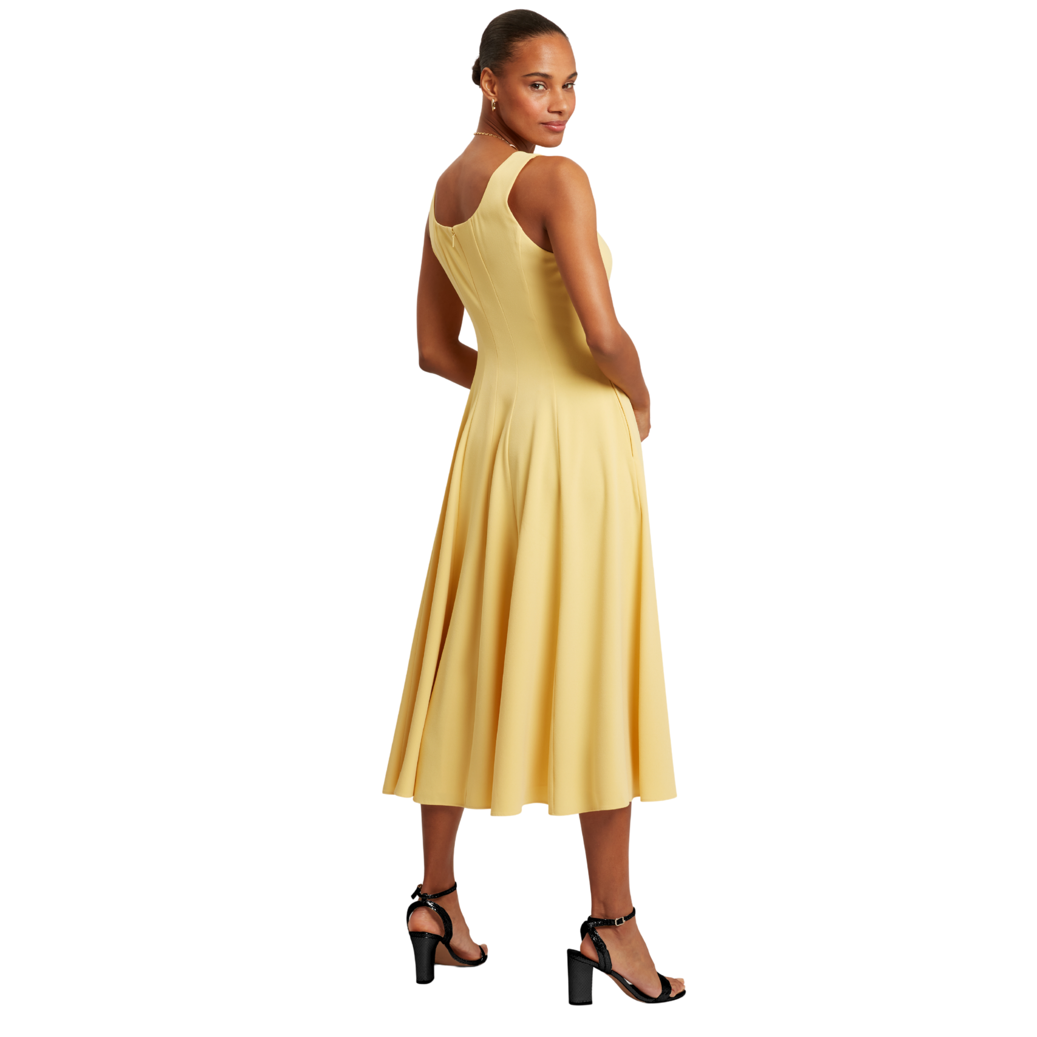 Womens Ted Baker Light Yellow Arlott Panelled Midi Dress