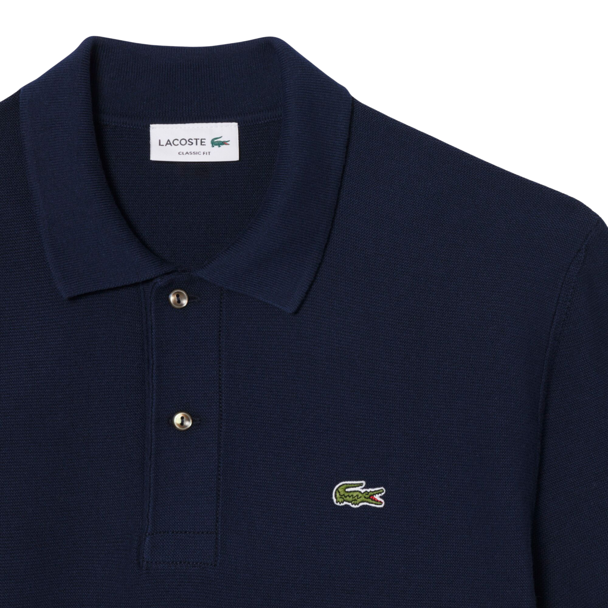 Mens Lacoste Navy Fine Knit Cotton S/s Polo