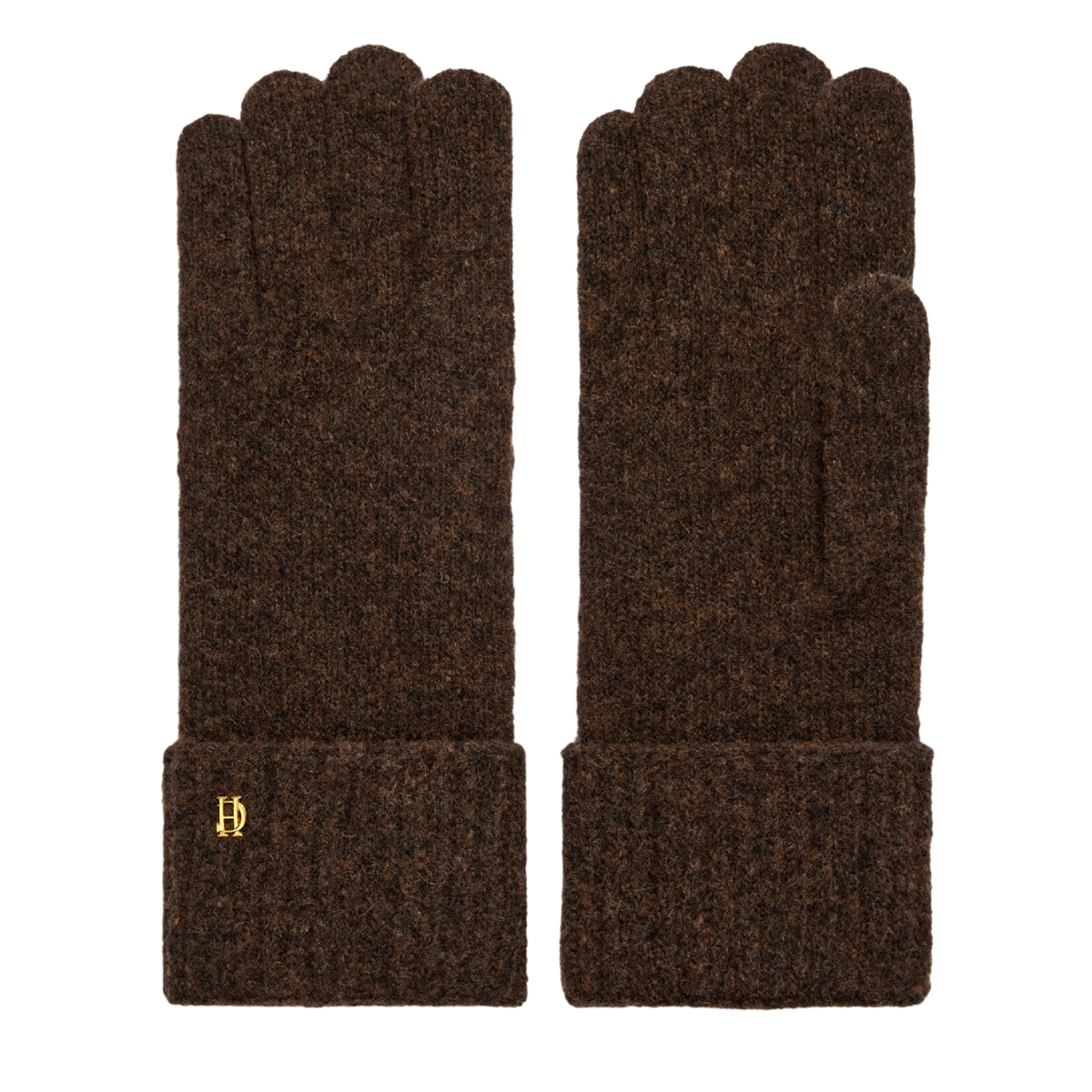 Womens Holland Cooper Chocolate Classic Logo Gloves