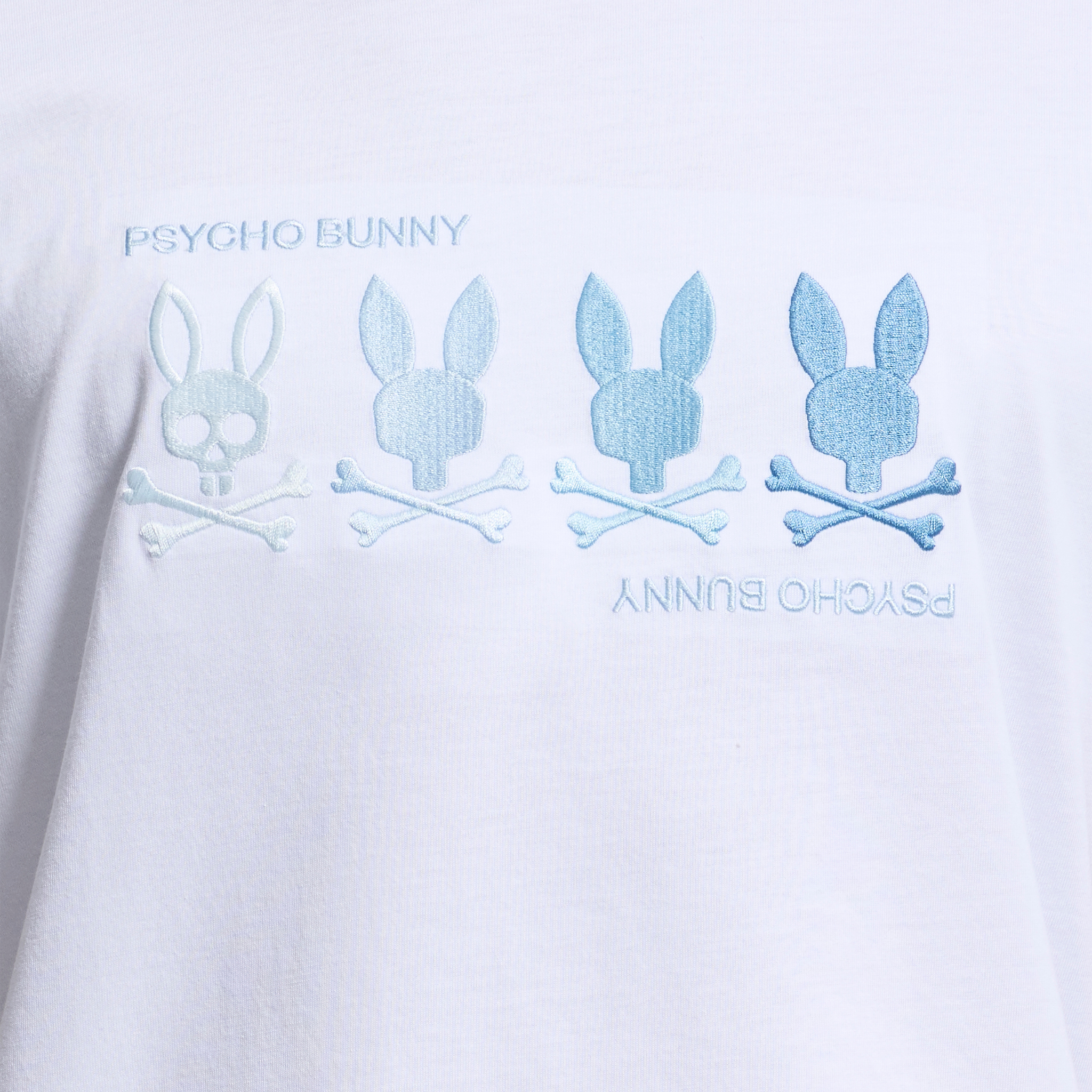 Mens Psycho Bunny White Oceania Embroidered Graphic S/s T Shirt
