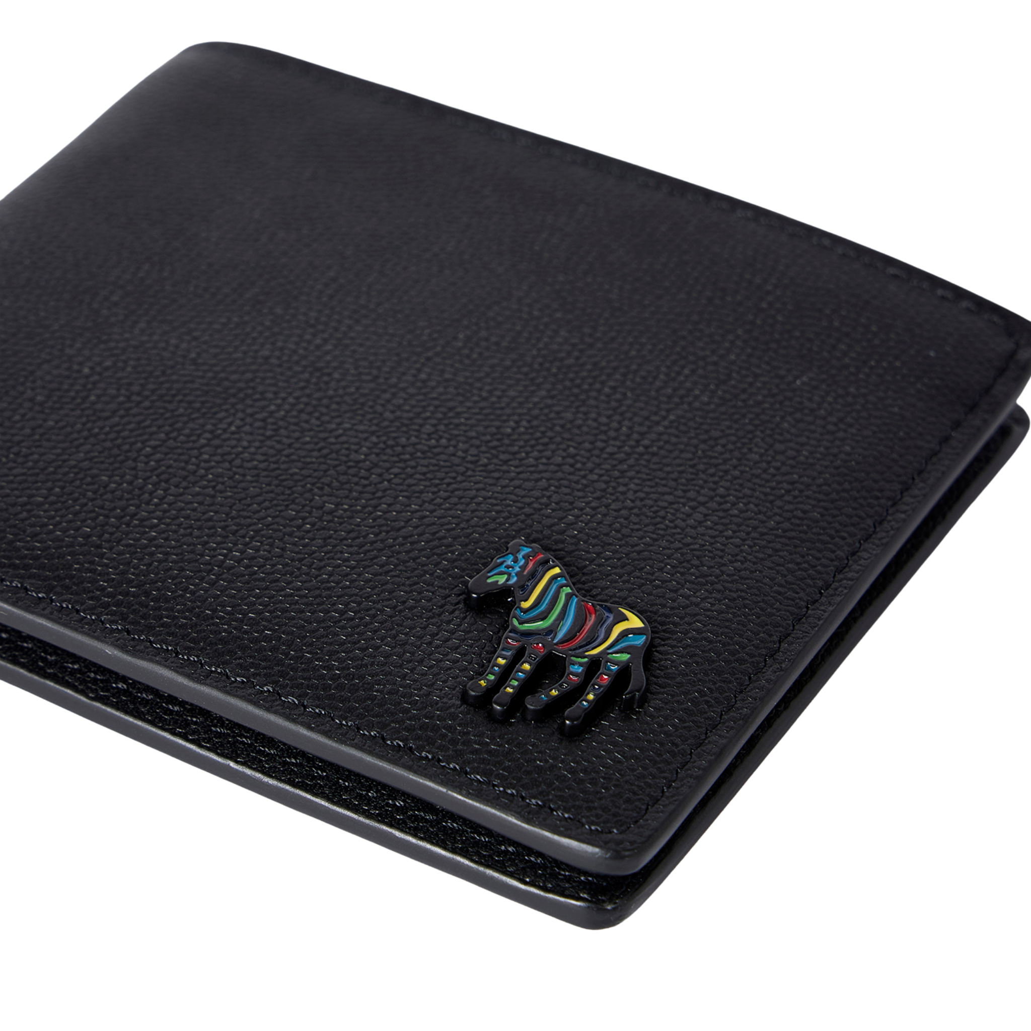 Mens Paul Smith Black Leather Zebra Badge Billfold Wallet