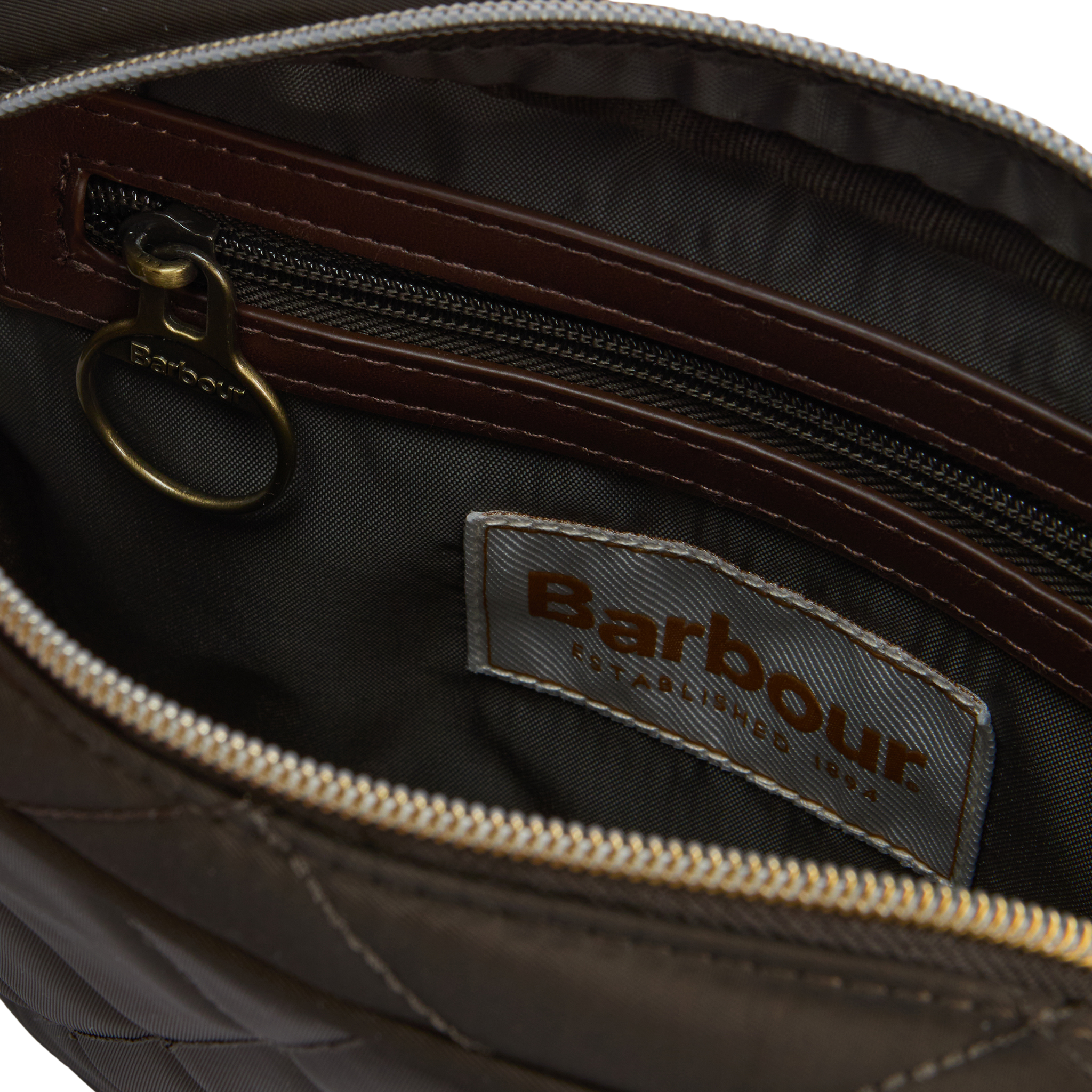 Womens Barbour Olive Quilted Crossbody Bag