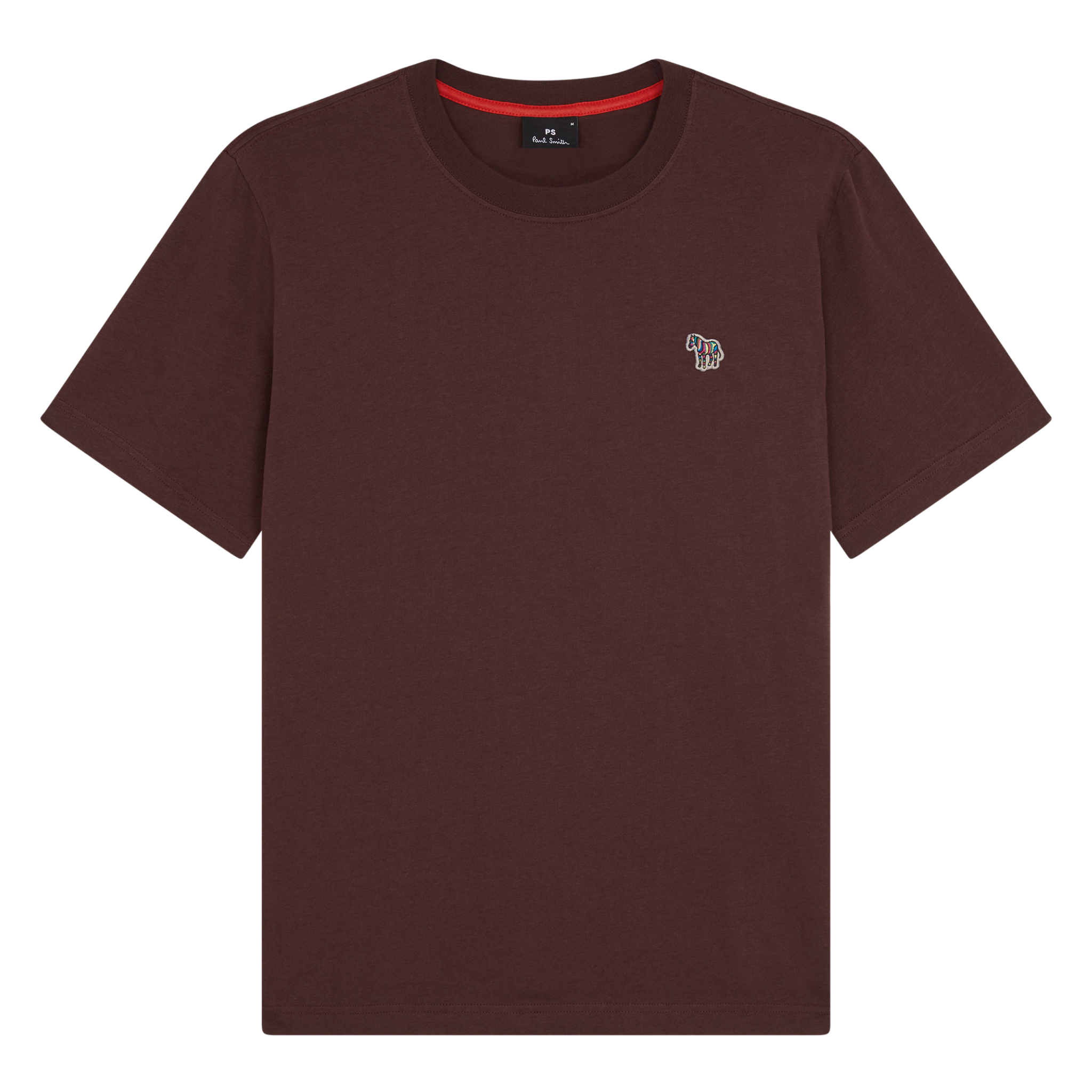 Mens Paul Smith Burgundy Zebra Badge Reg Fit S/s T Shirt