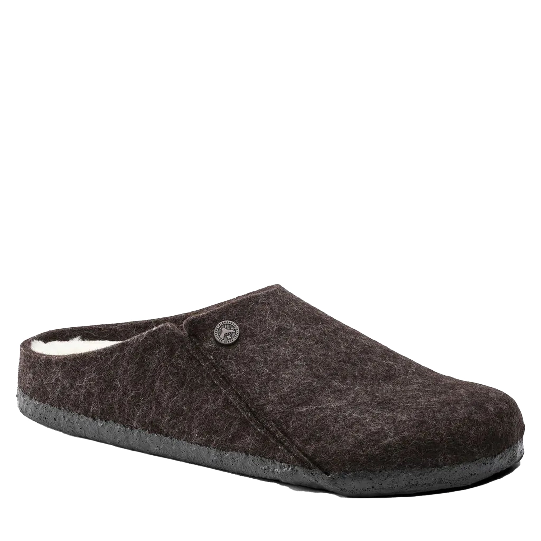 Mens Birkenstock Mocha Felt Zermatt Shearling Slippers