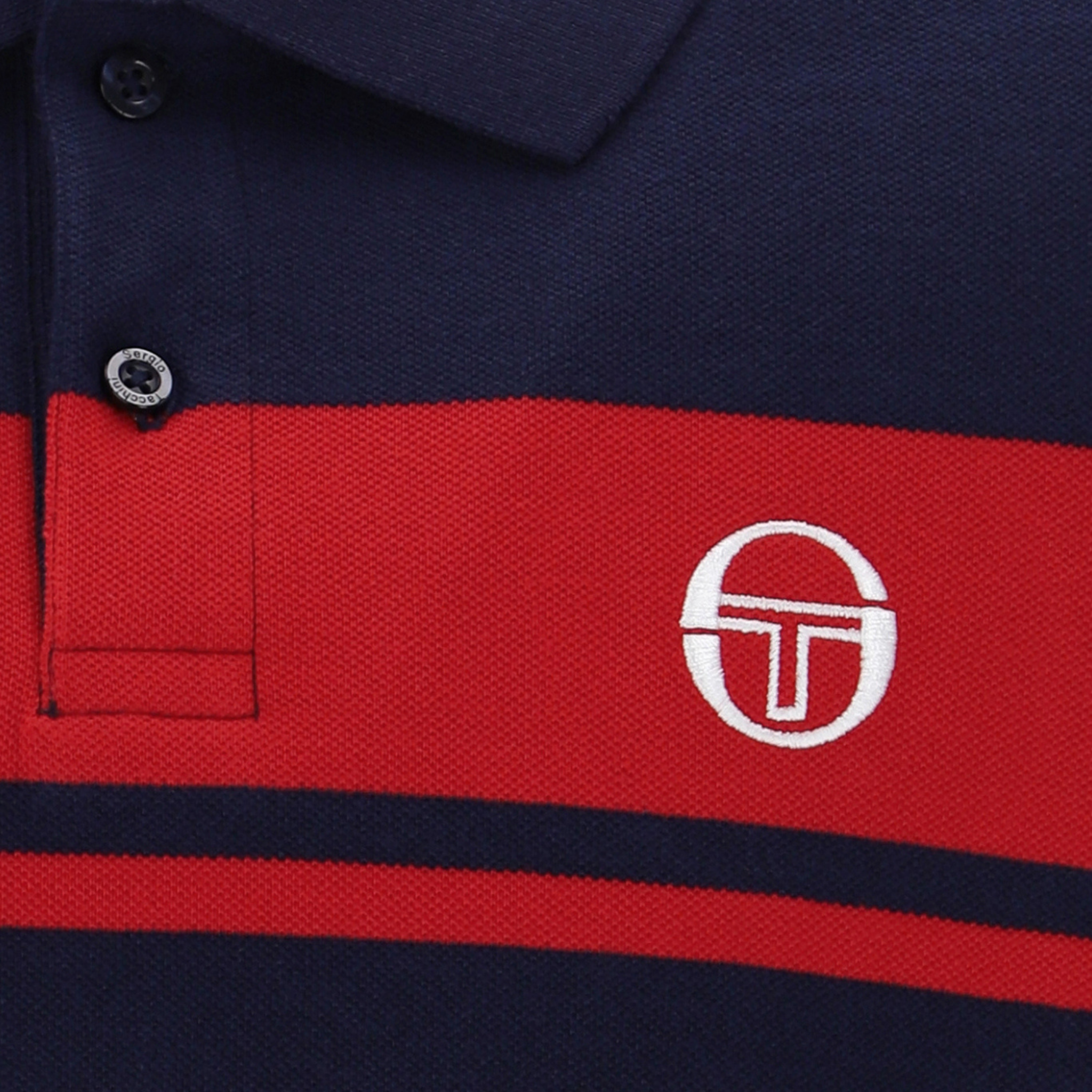 Mens Sergio Tacchini Maritime Blue/Adrenaline Rush Young Line S/s Polo
