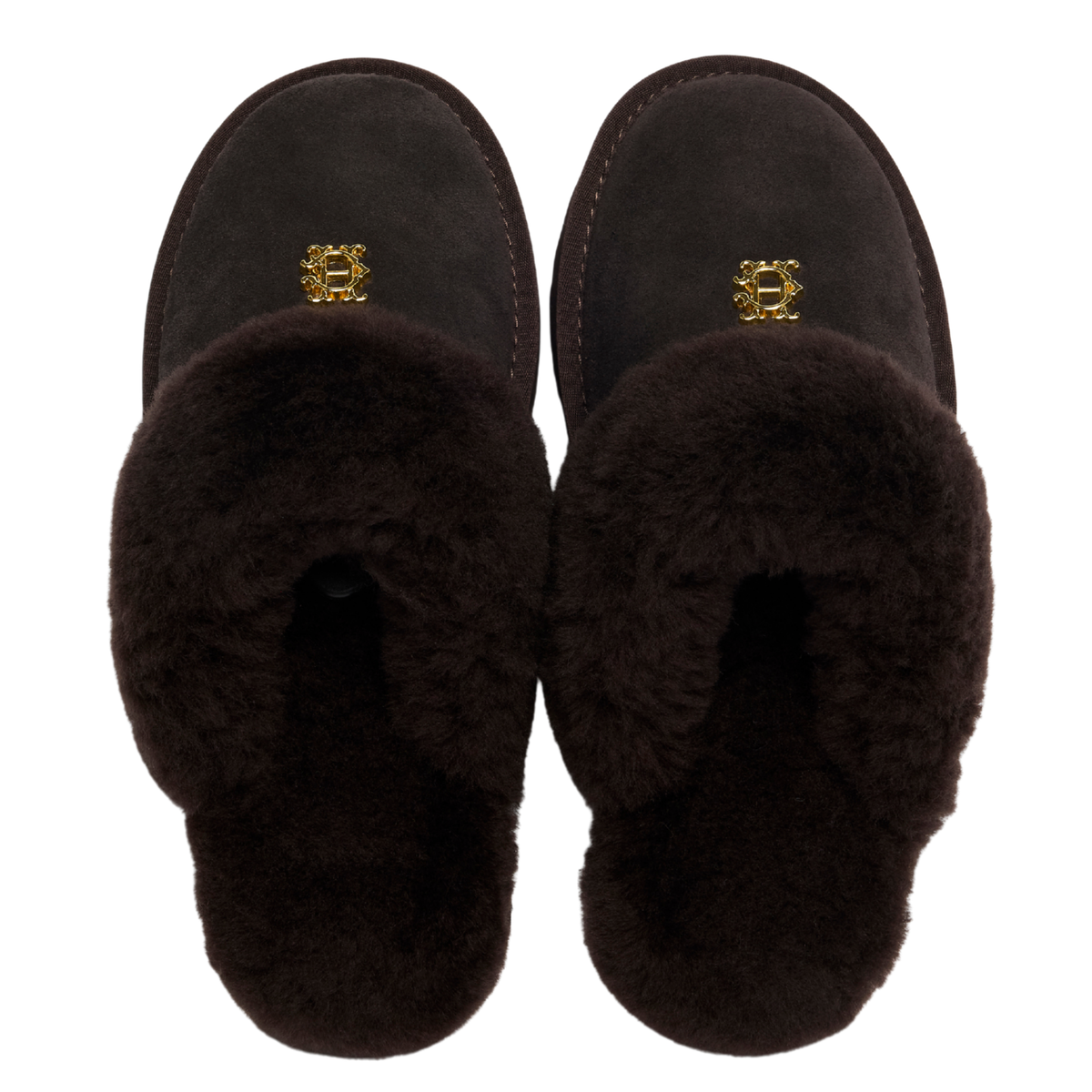 Womens Holland Cooper Chocolate Classic Shearling Slippers